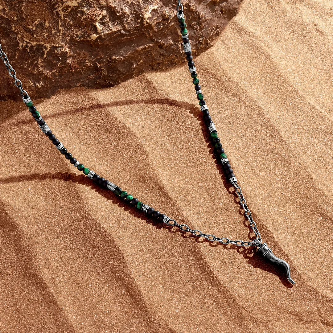 Fortune Bound – Cornetto Onyx & Tiger’s Eye Necklace