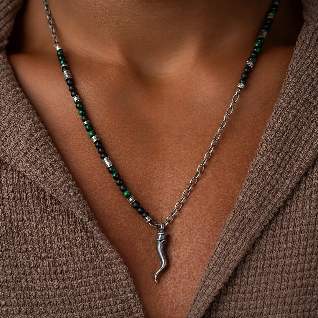 Fortune Bound – Cornetto Onyx & Tiger’s Eye Necklace - Image 2