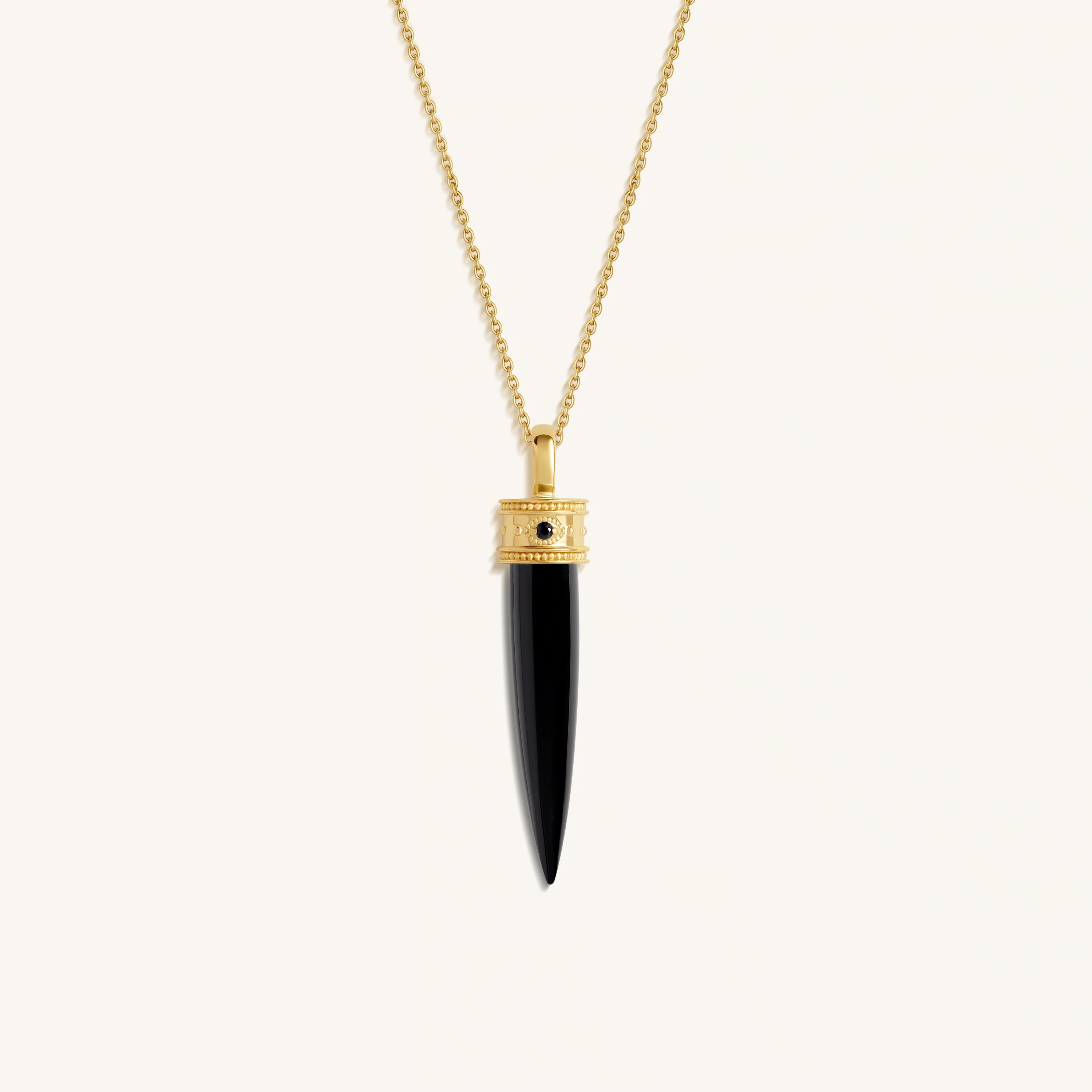 Fortune Gaze Onyx & Sapphire Necklace