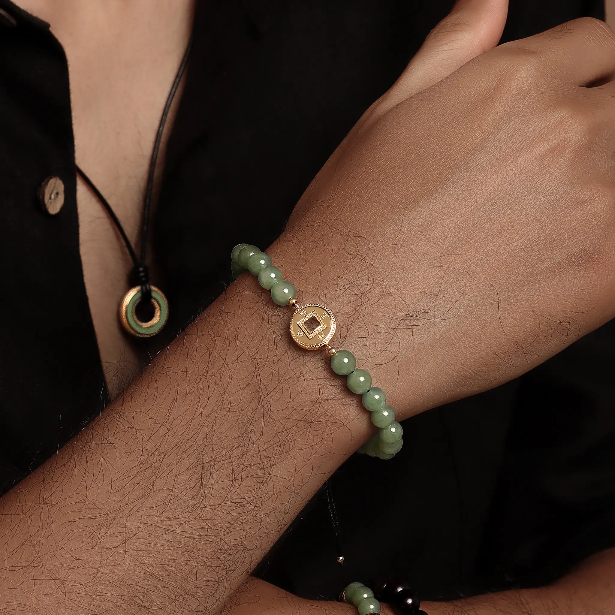Fortune’s Guard Jade Lucky Charm Bracelet - Image 2