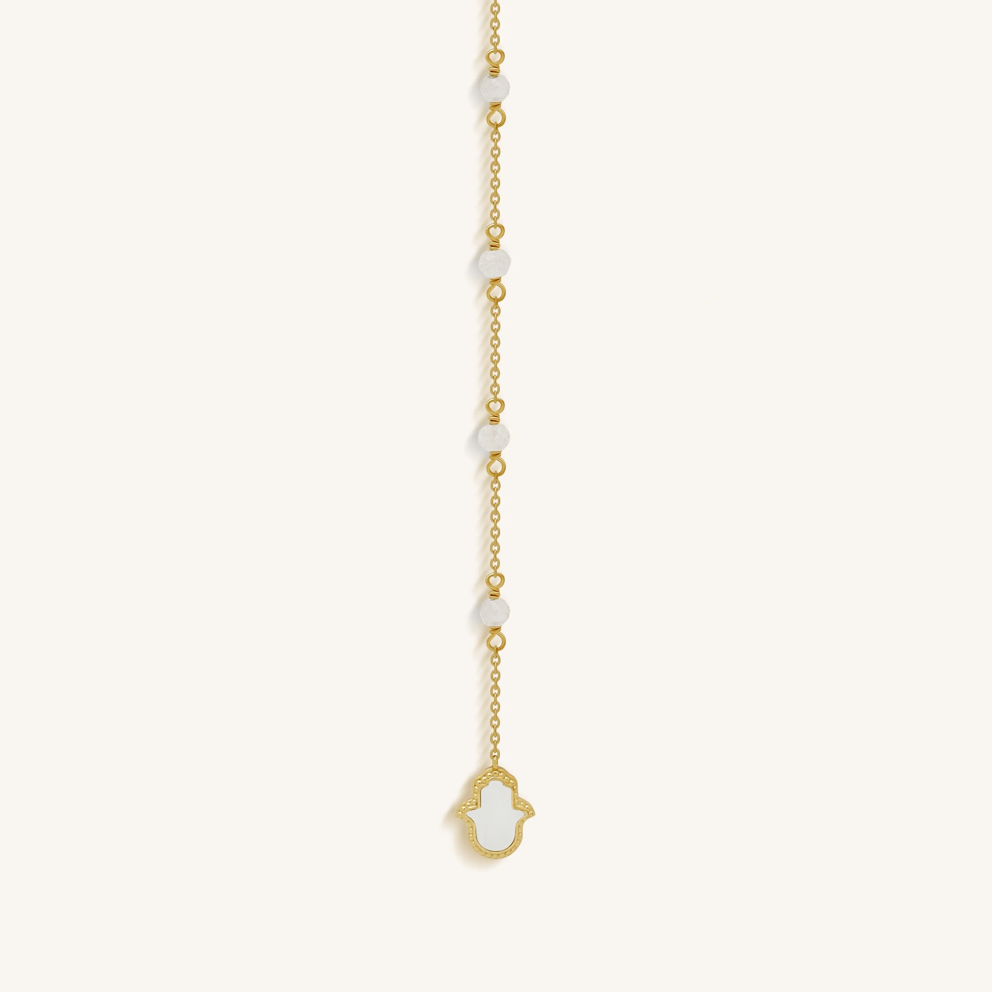 Fresh Ambition Moonstone Evil Eye & Hamsa Gold Necklace - Image 3