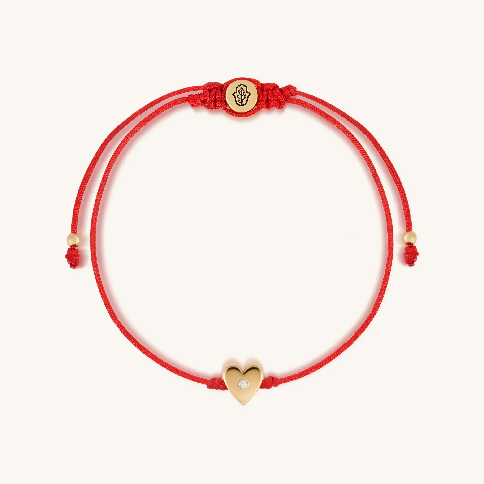 Gleaming Devotion Red String Heart Bracelet