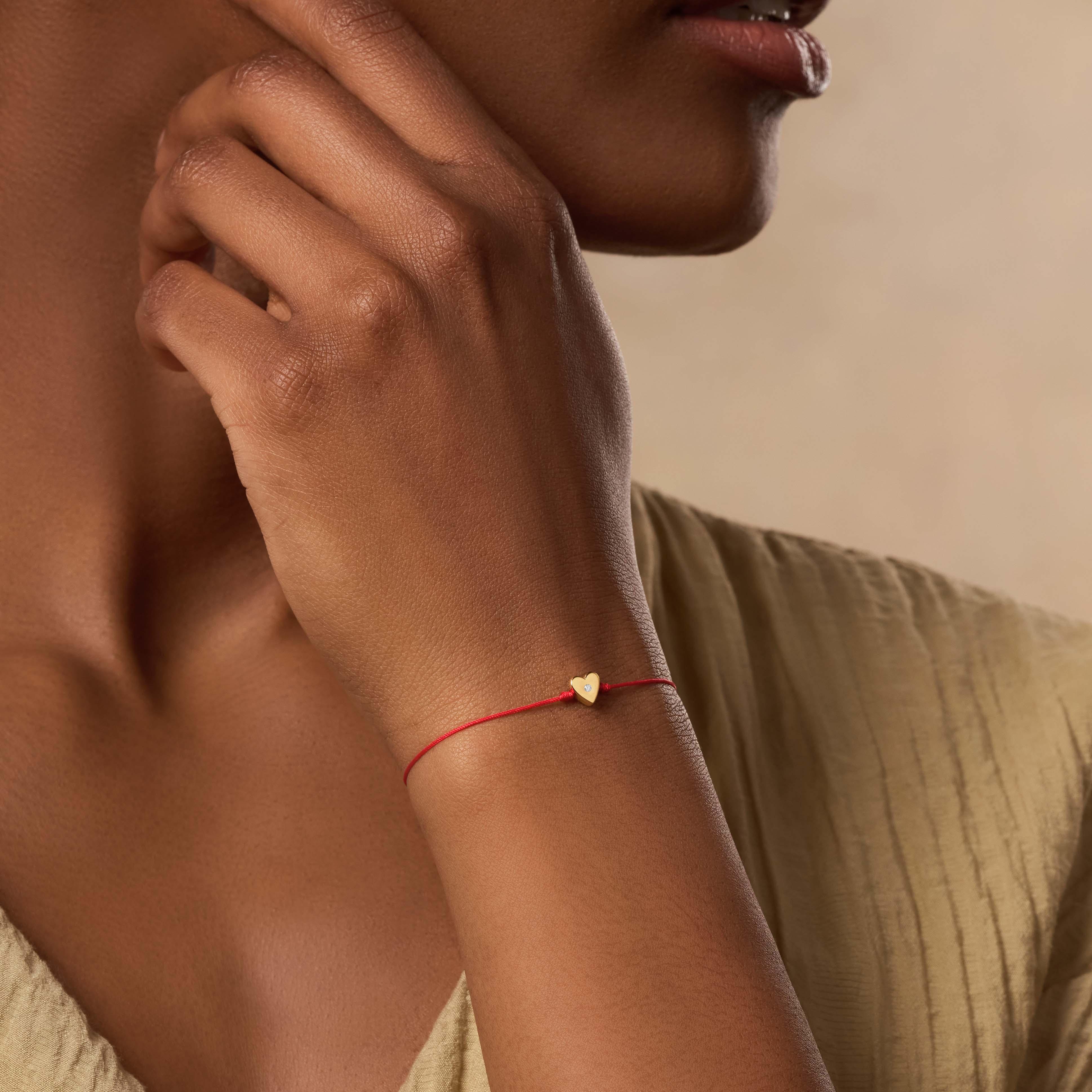Gleaming Devotion Red String Heart Bracelet - Image 2