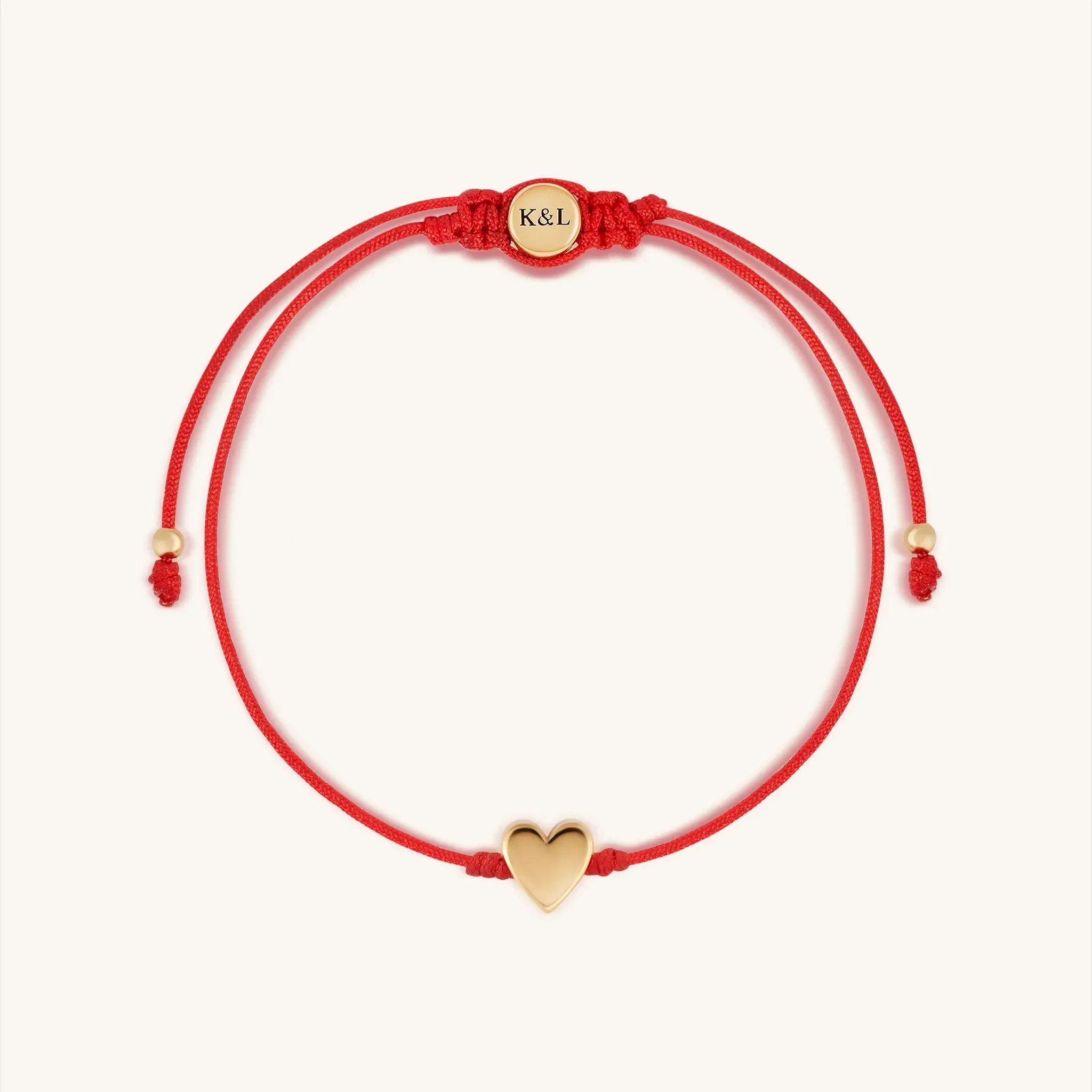 Gleaming Devotion Red String Heart Bracelet - Image 3