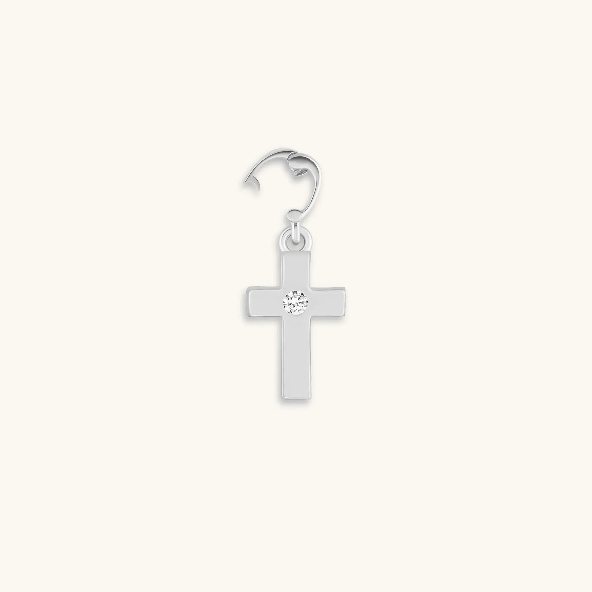 Gleaming Faith Silver Cross Charm - Image 3