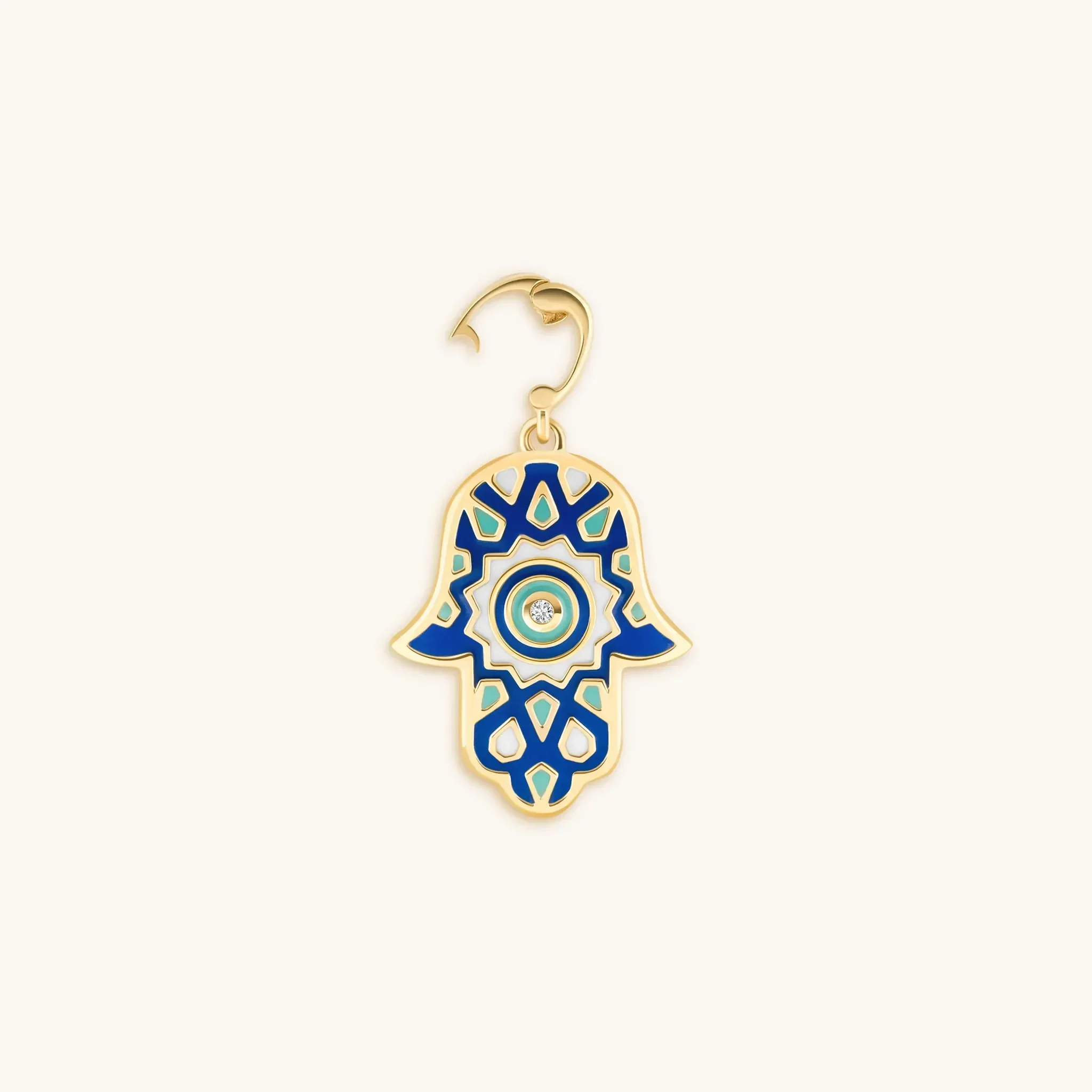 Glory & Grace - Gold Patterned Hamsa Charm - Image 2