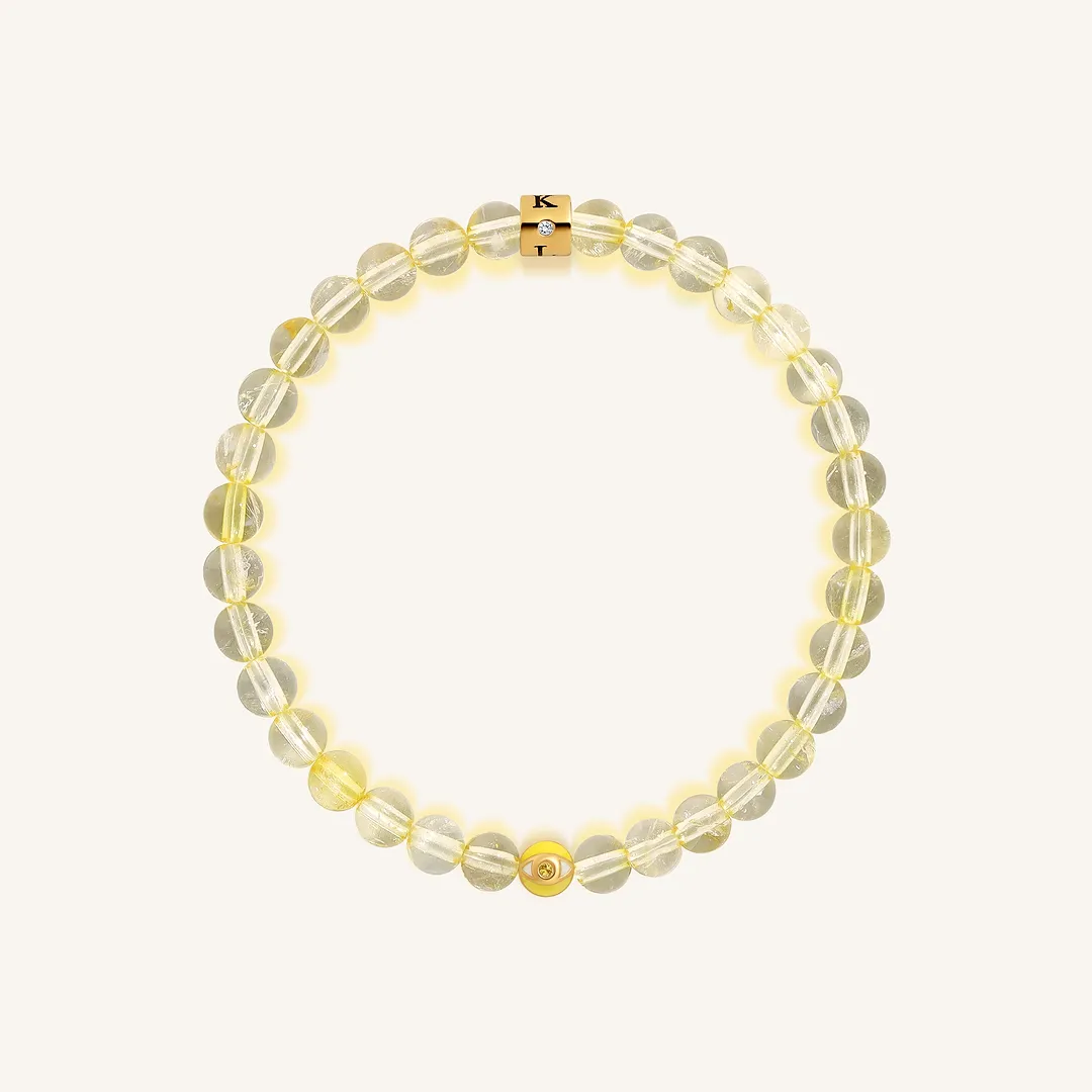 Golden Light Citrine November Birthstone Evil Eye Kid's Bracelet