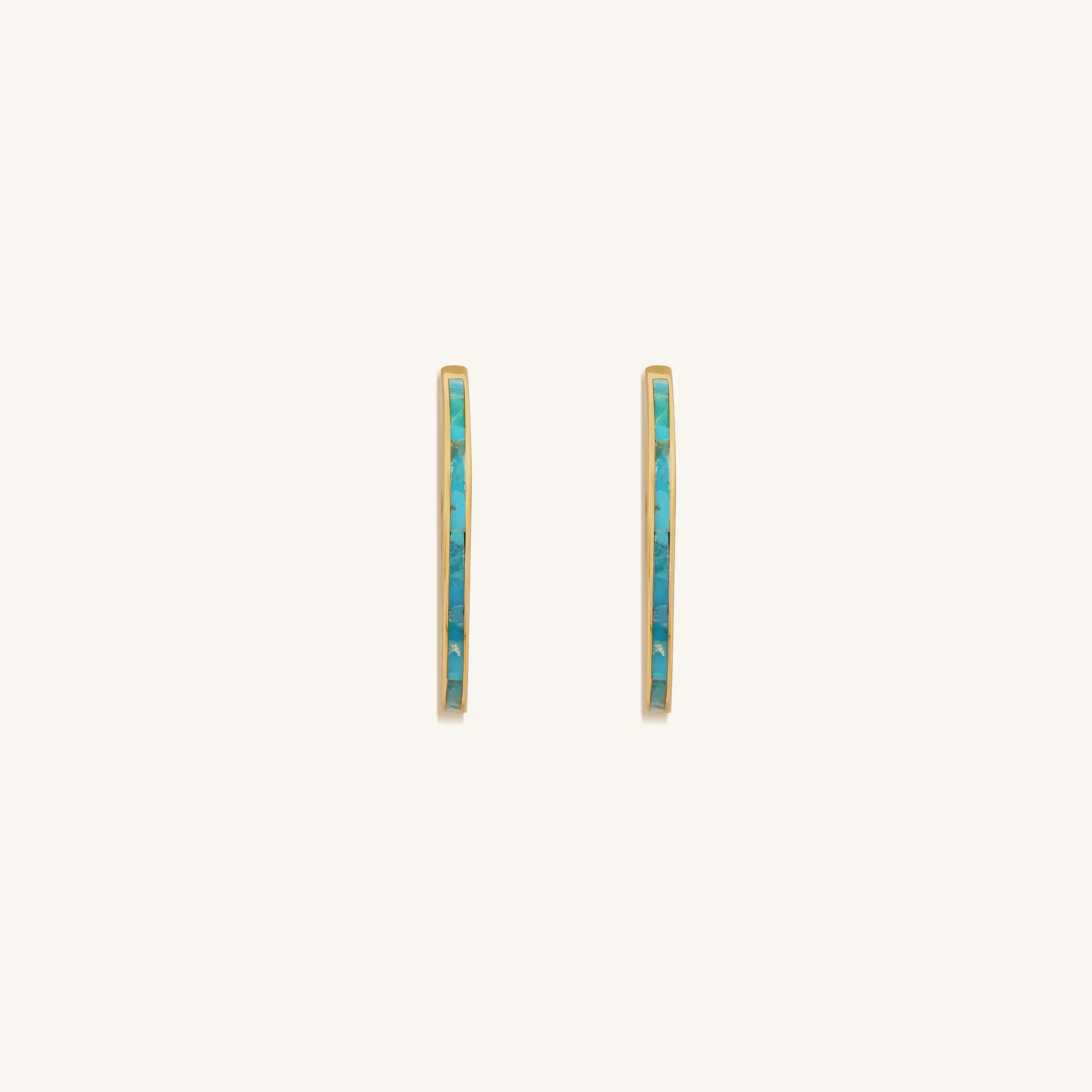 Graceful Strength Turquoise Gold Hoop Earrings