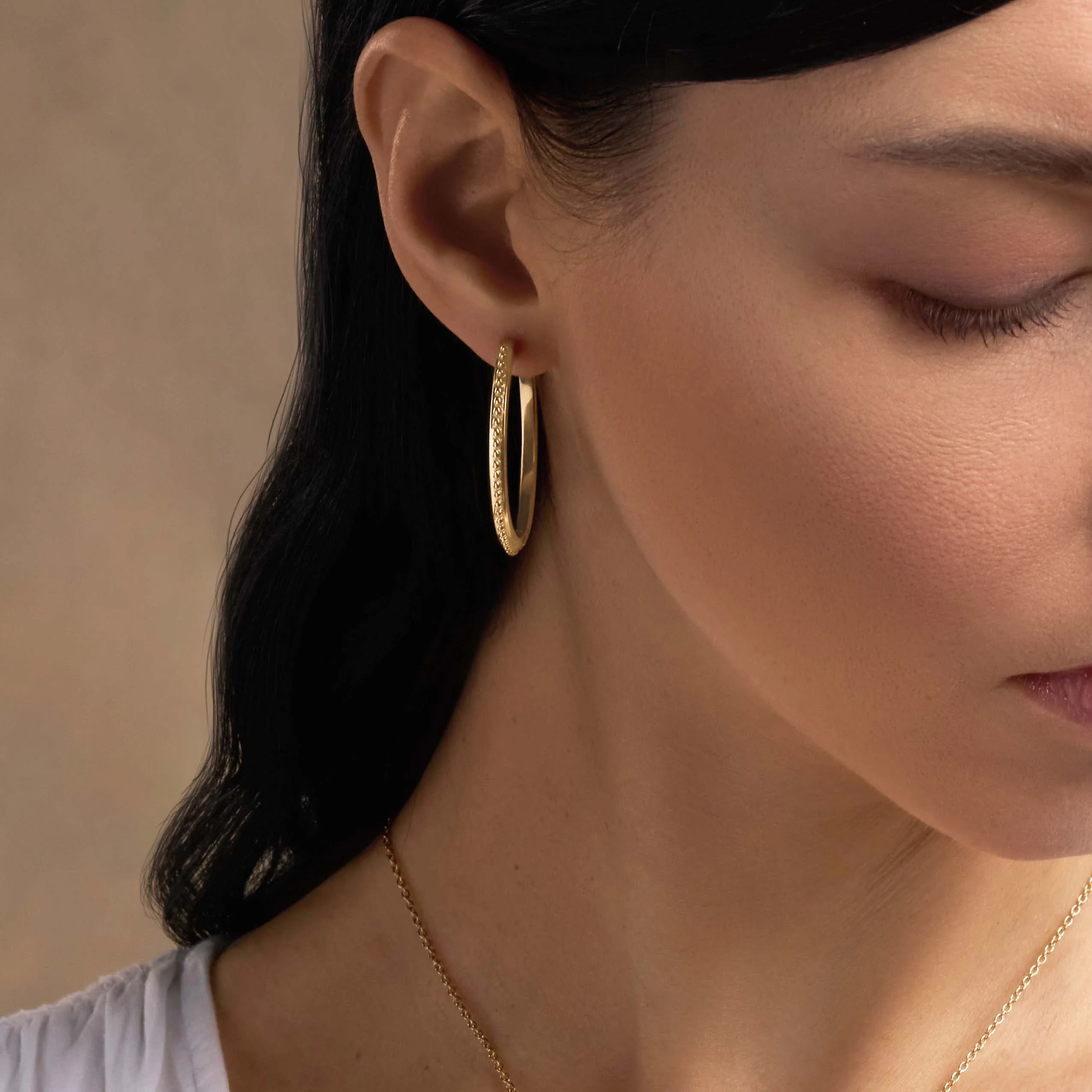 Graceful Strength Turquoise Gold Hoop Earrings - Image 4