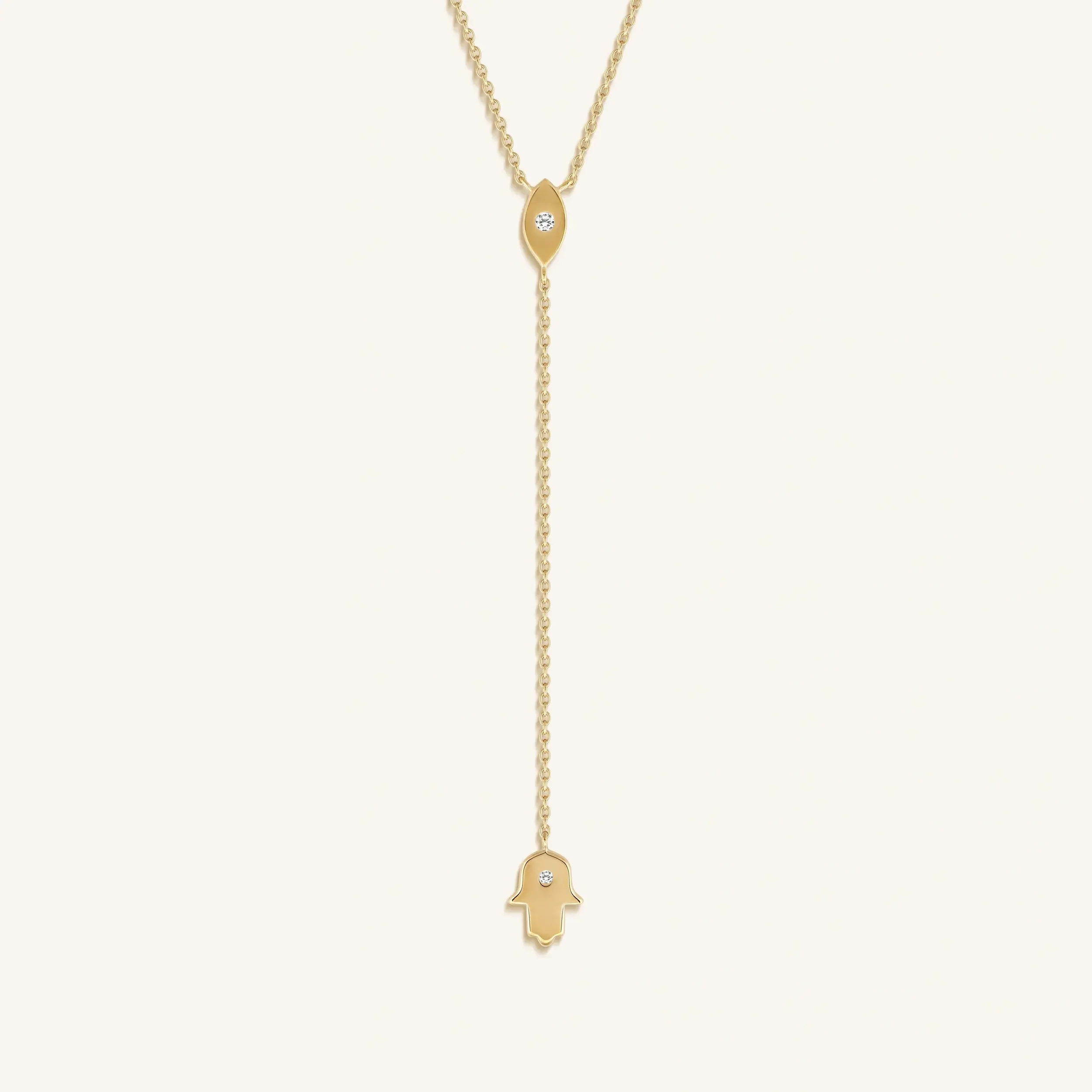 Gracious Guardian Gold Evil Eye & Hamsa Necklace - Image 3