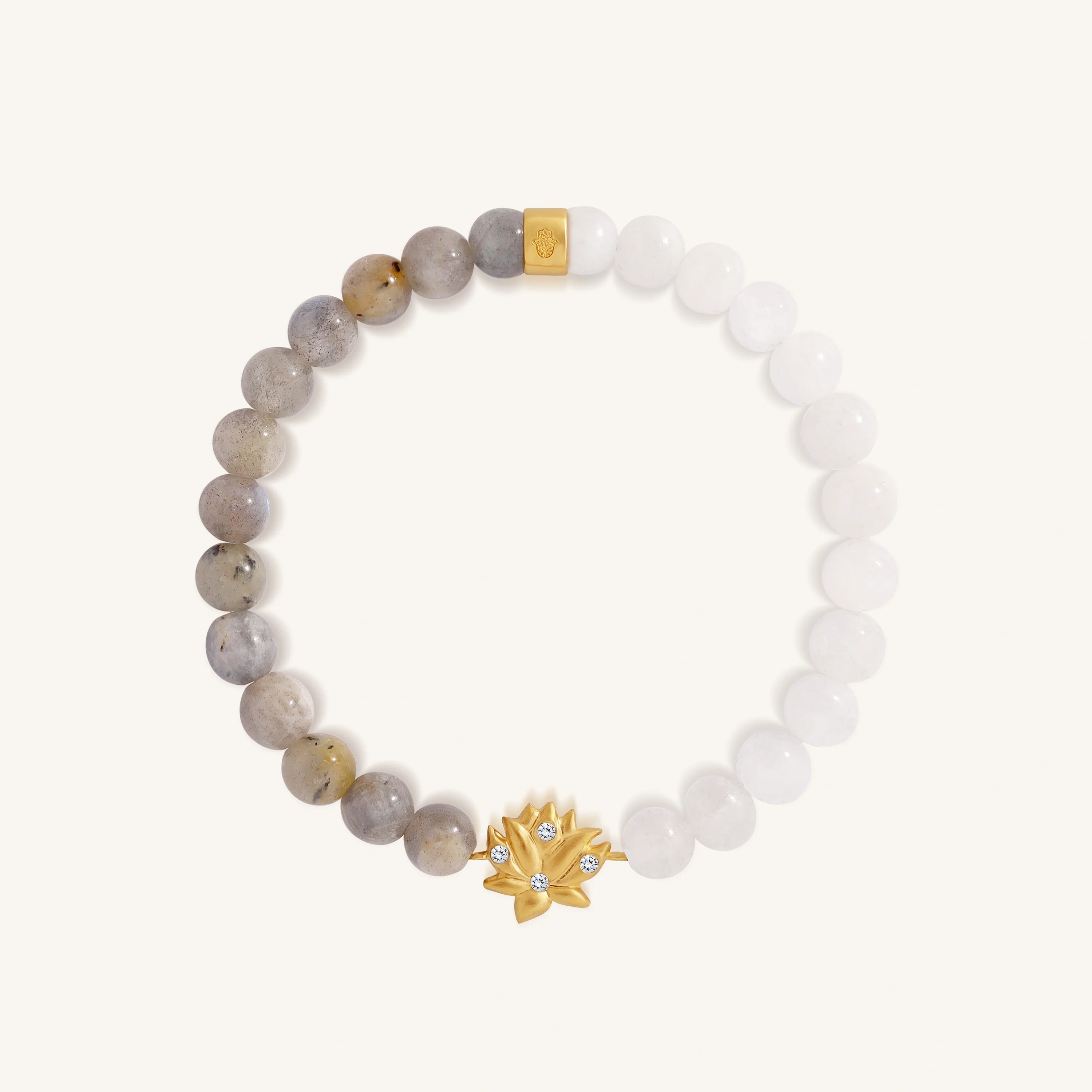 Grateful Heart Labradorite & Moonstone Lotus Bracelet