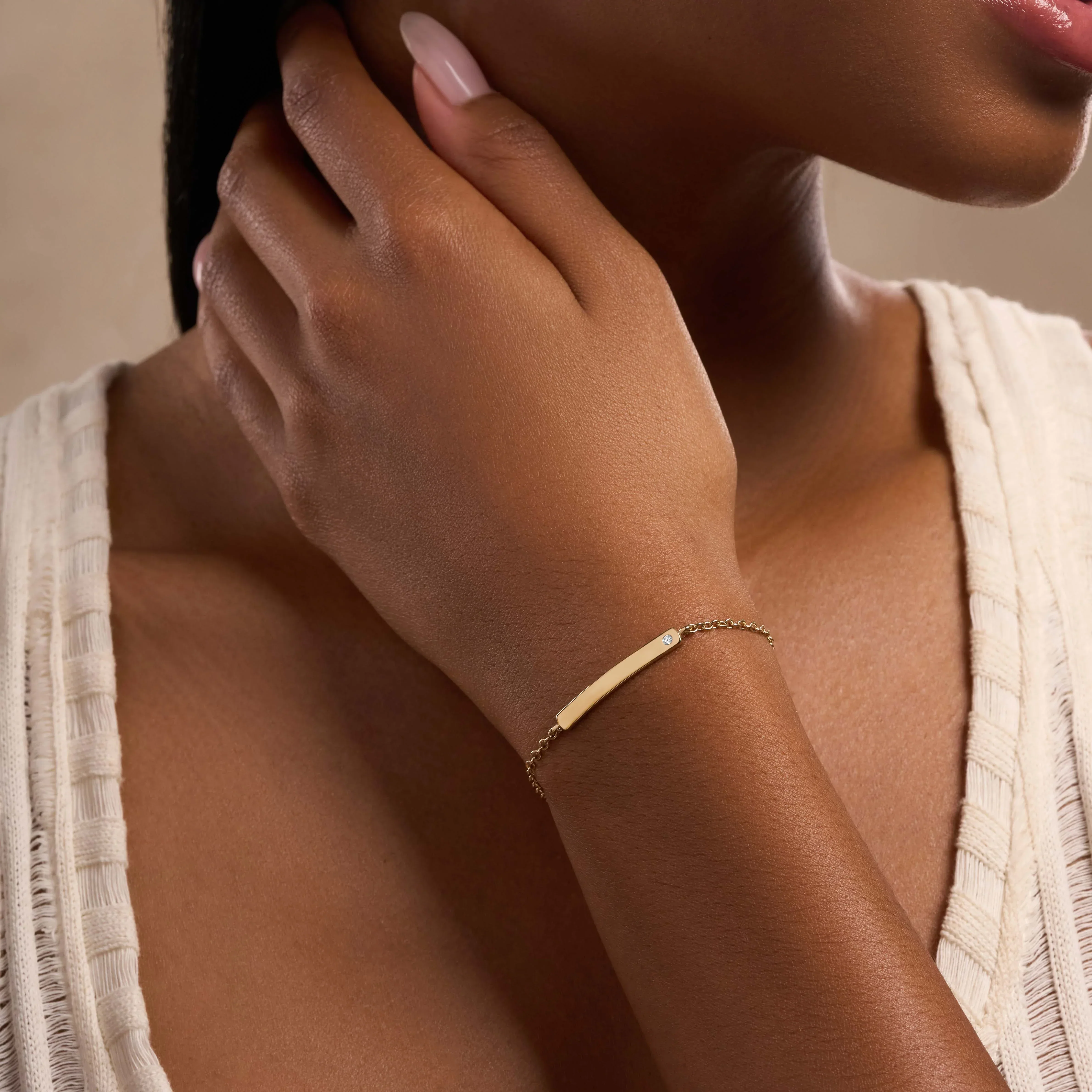 Grateful Spirit Gold Chain Engravable Bracelet - Image 2