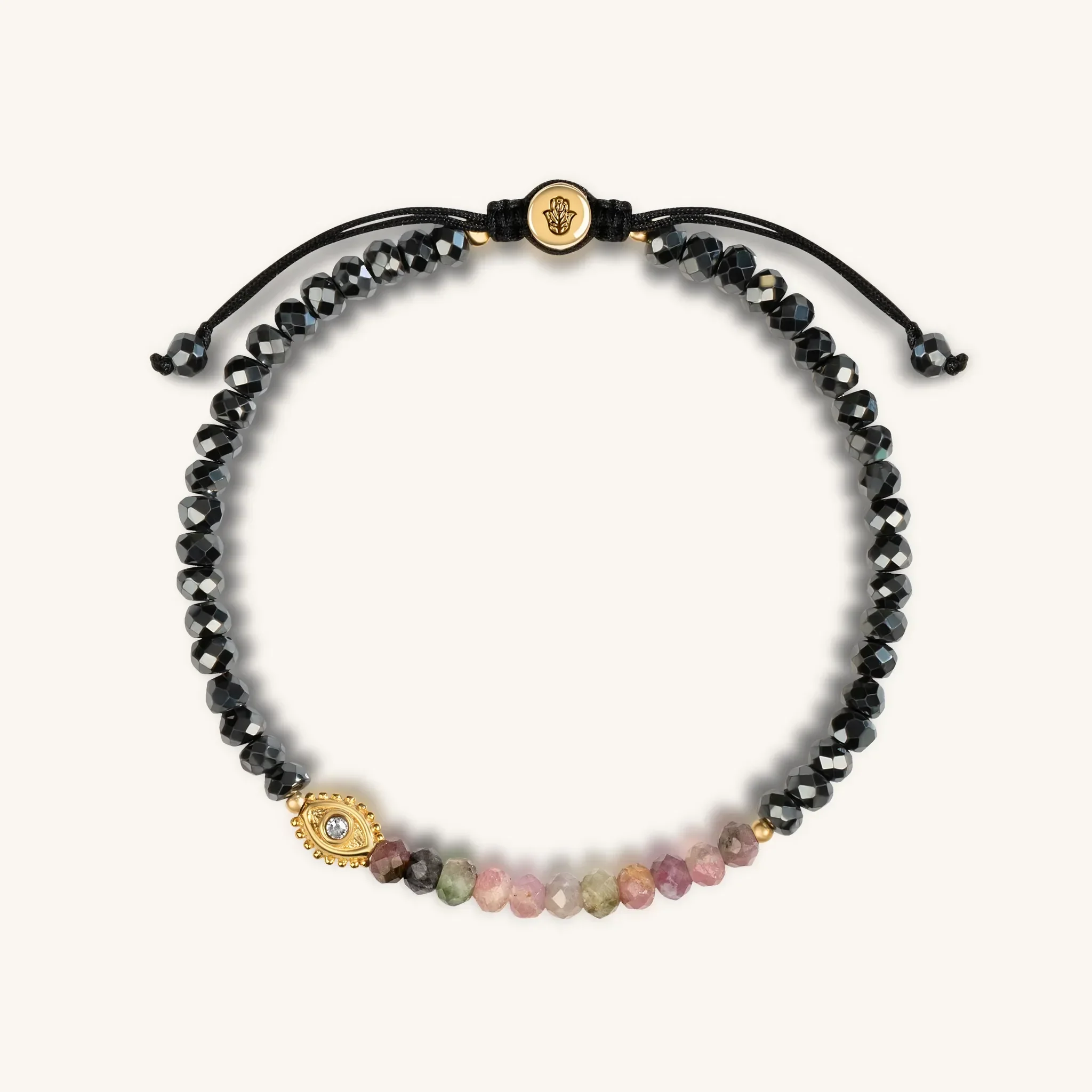 Grounded in Love - Evil Eye Tourmaline Hematite Bracelet
