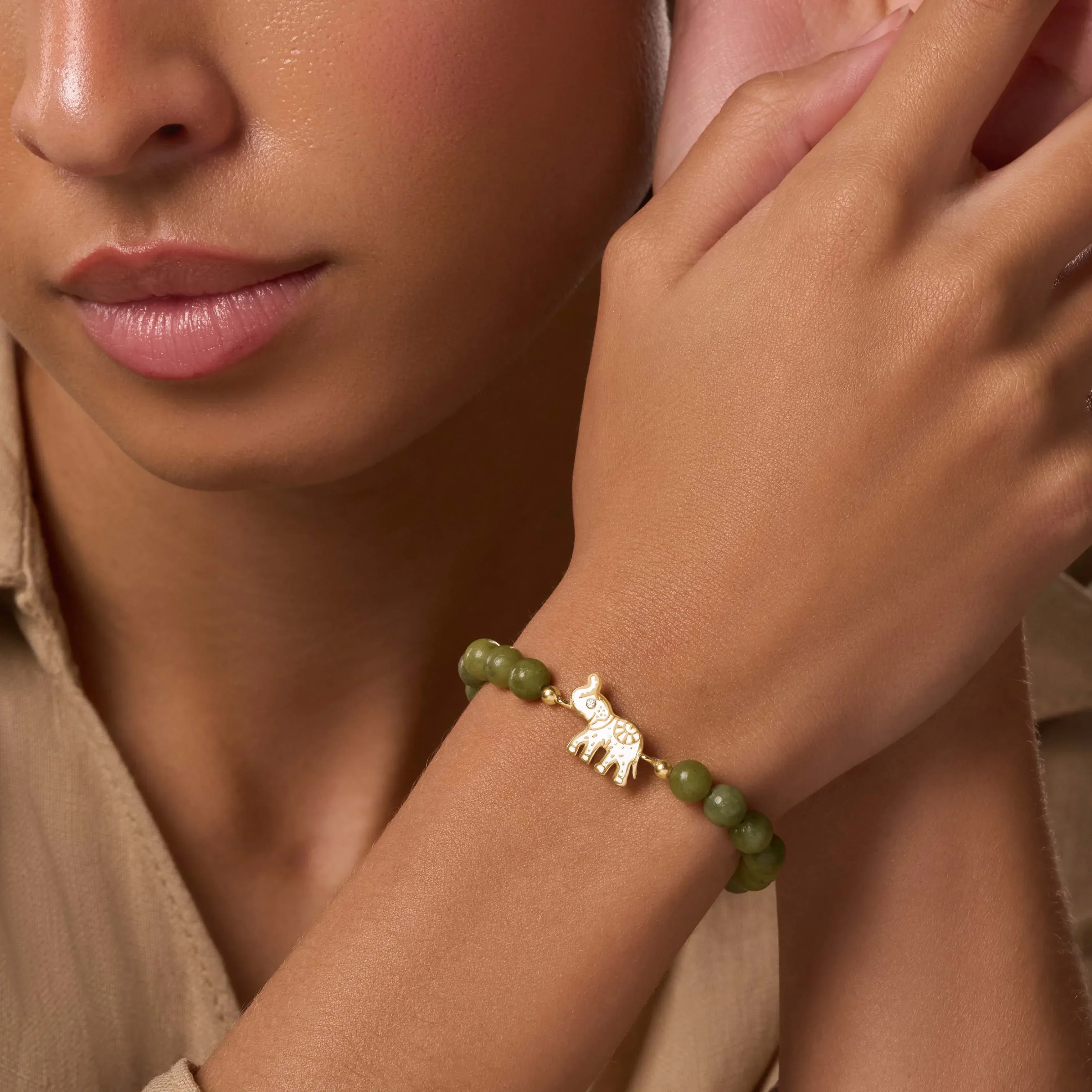 Grounded in Luck Jade Elephant Bracelet - Image 2
