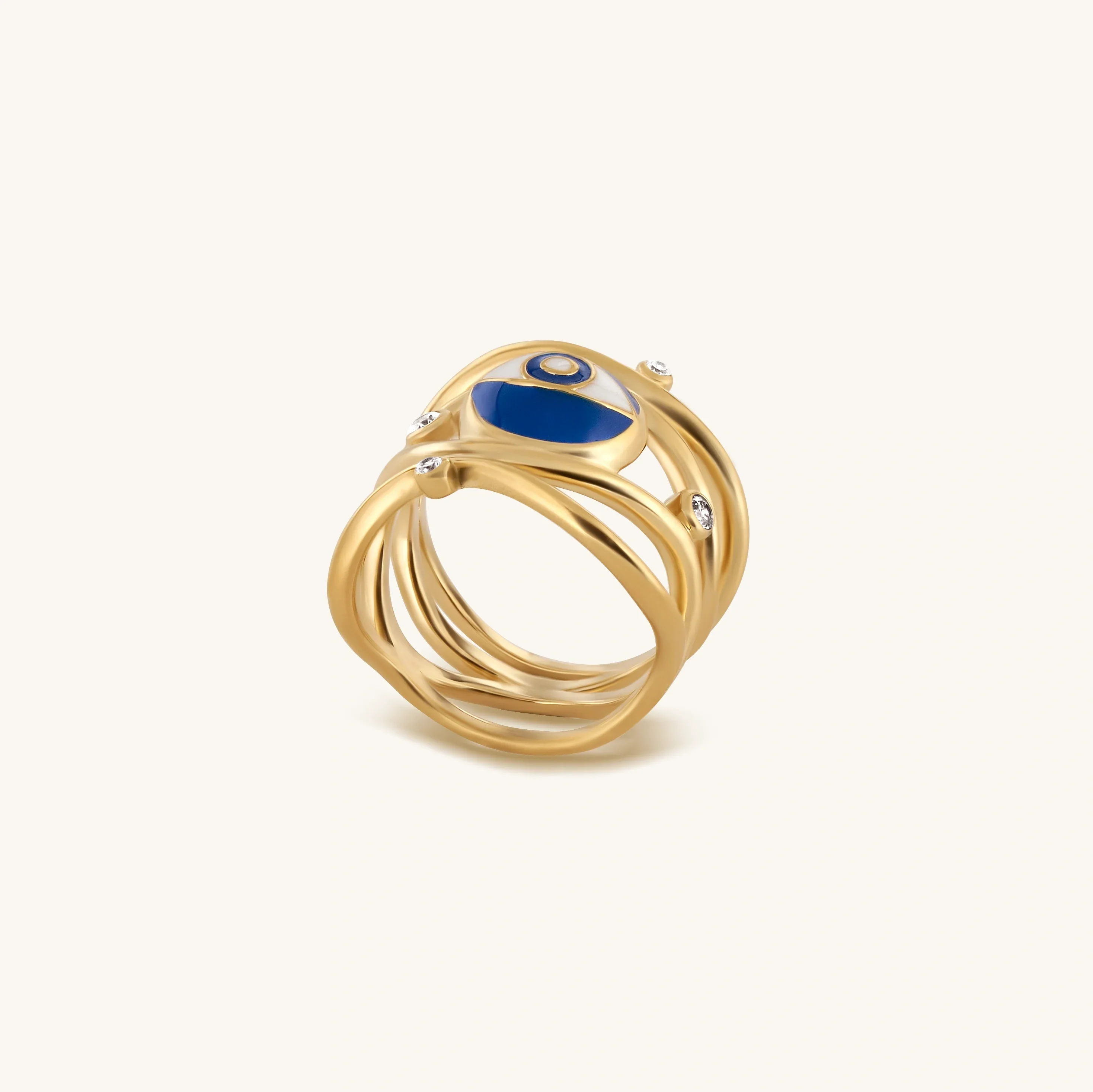 Guarded Serenity Gold Evil Eye Ring - Image 3