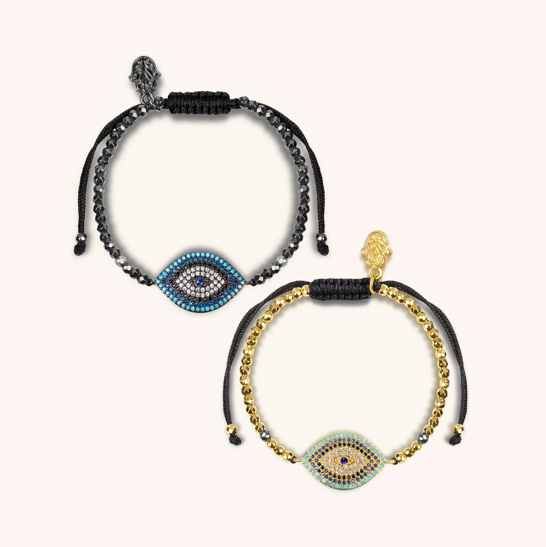 Guardian Gleam Hematite Evil Eye Bracelet Set