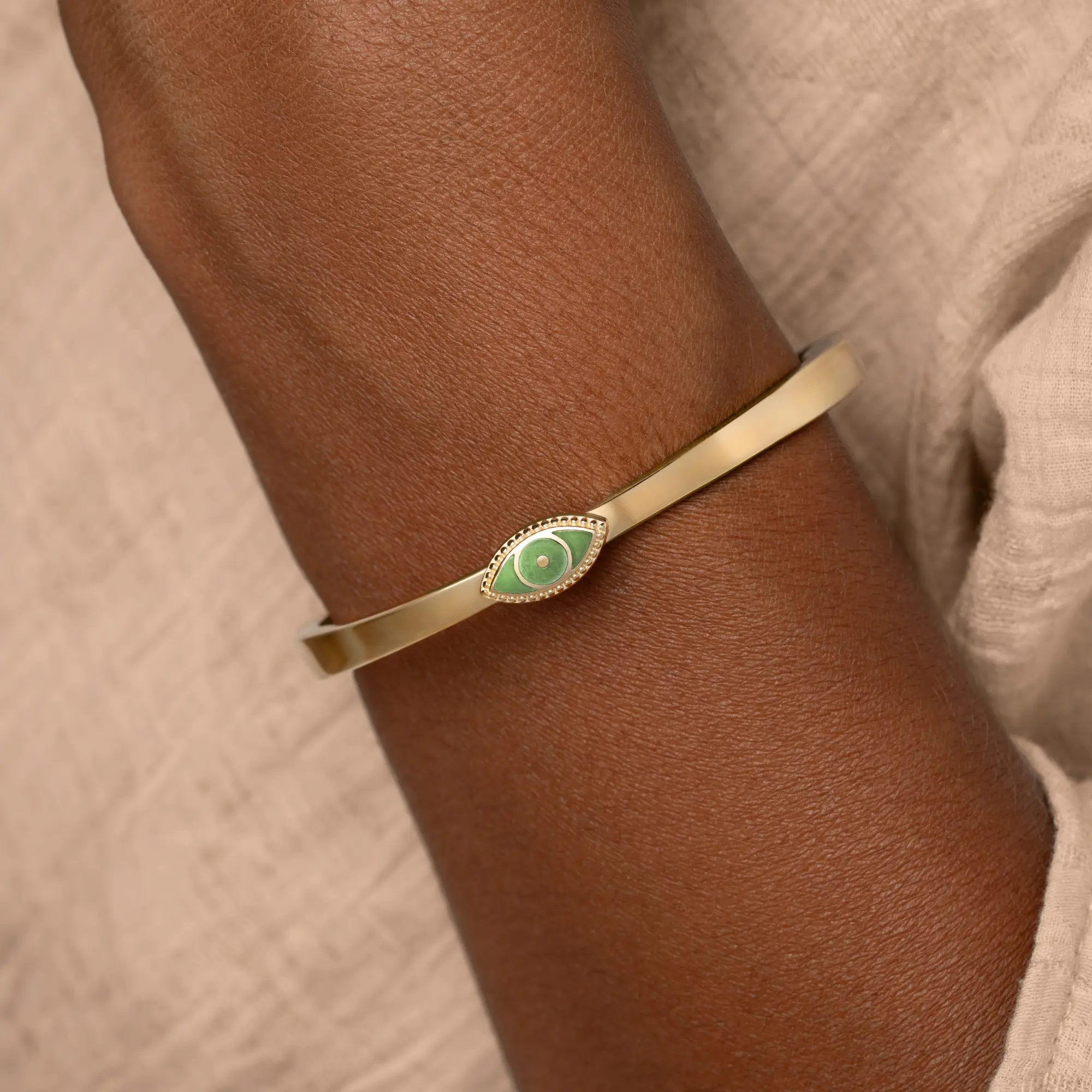 Guardian Glow Jade Evil Eye Bangle - Image 2