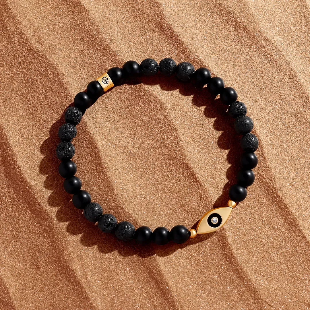 Guardian’s Focus Evil Eye Onyx & Lava Bracelet