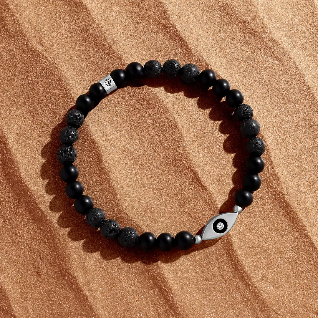Guardian’s Focus Evil Eye Onyx & Lava Bracelet - Image 6