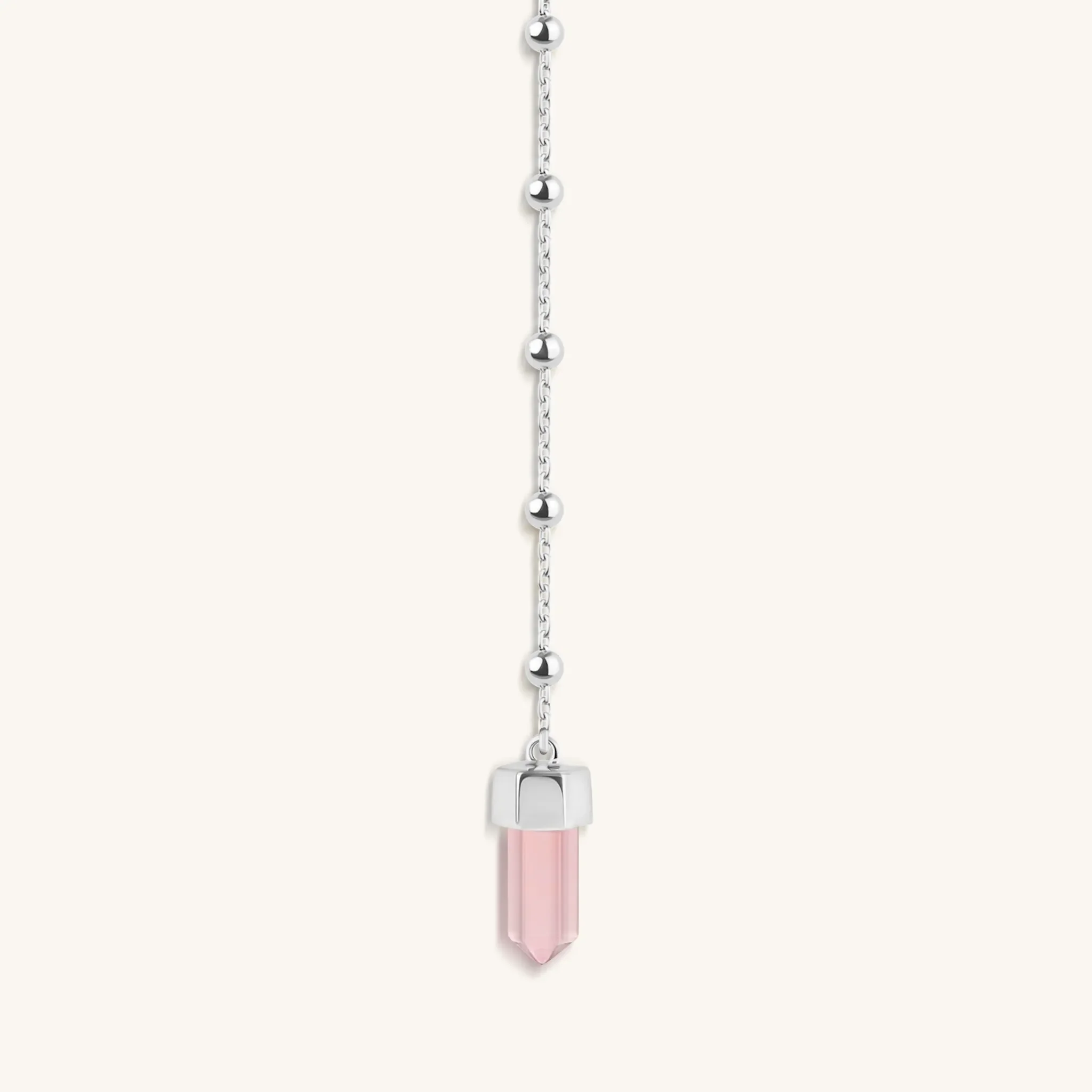 Guided by Love Rose Quartz Silver Evil Eye Necklace - Image 5