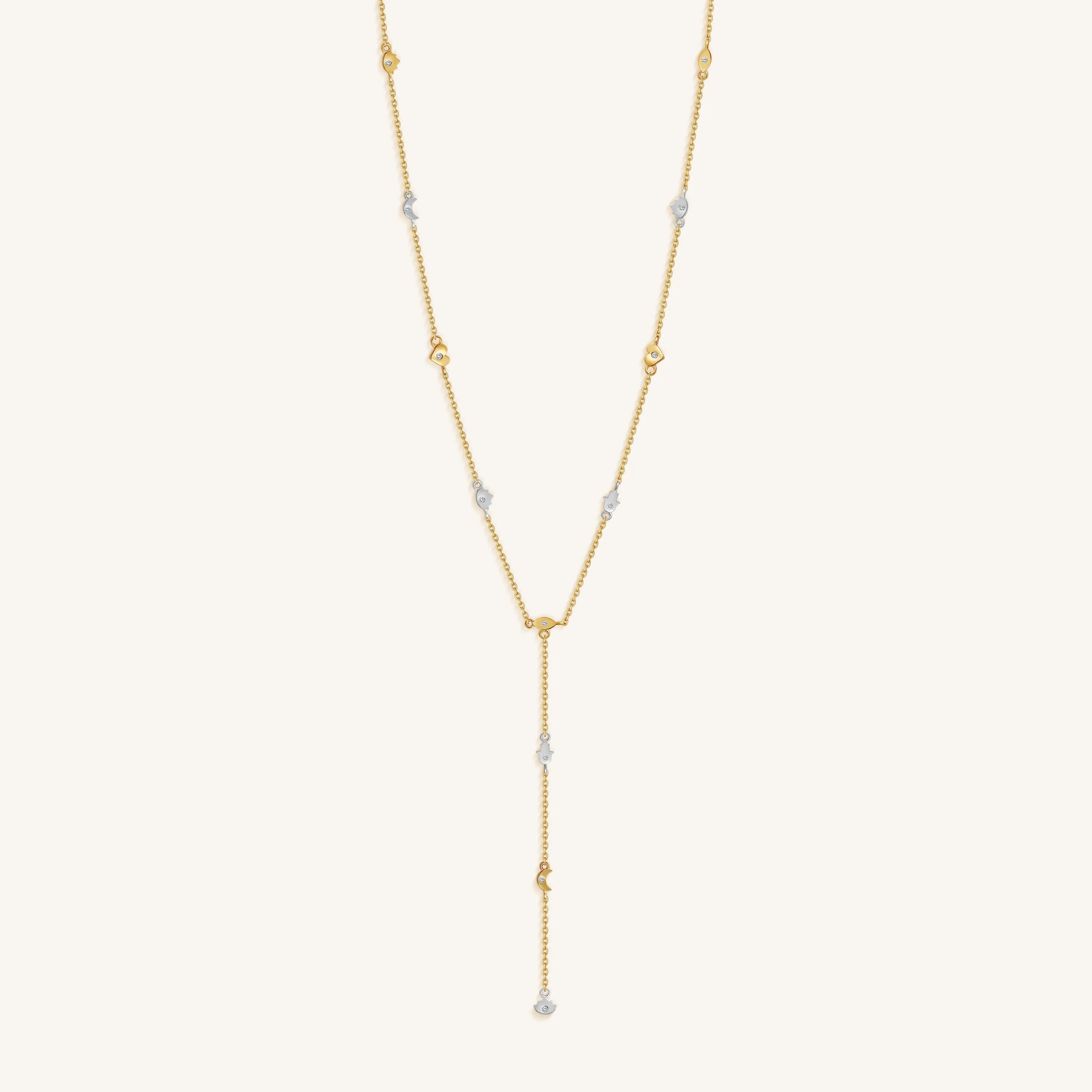 Guided Path Multi-Charm Lariat Necklace