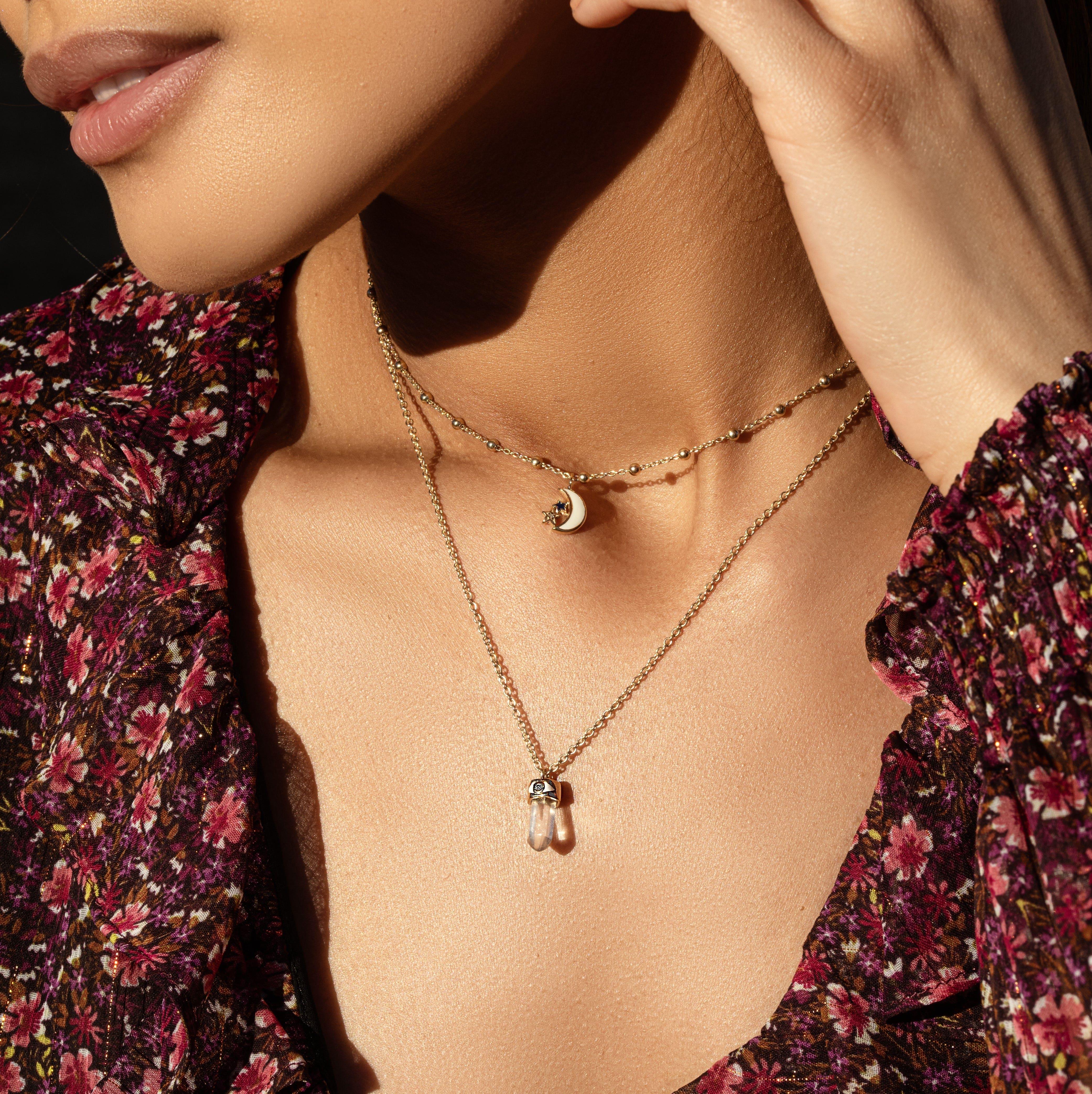 Guiding Energies - Gold Plated Moon & Star Necklace - Image 2
