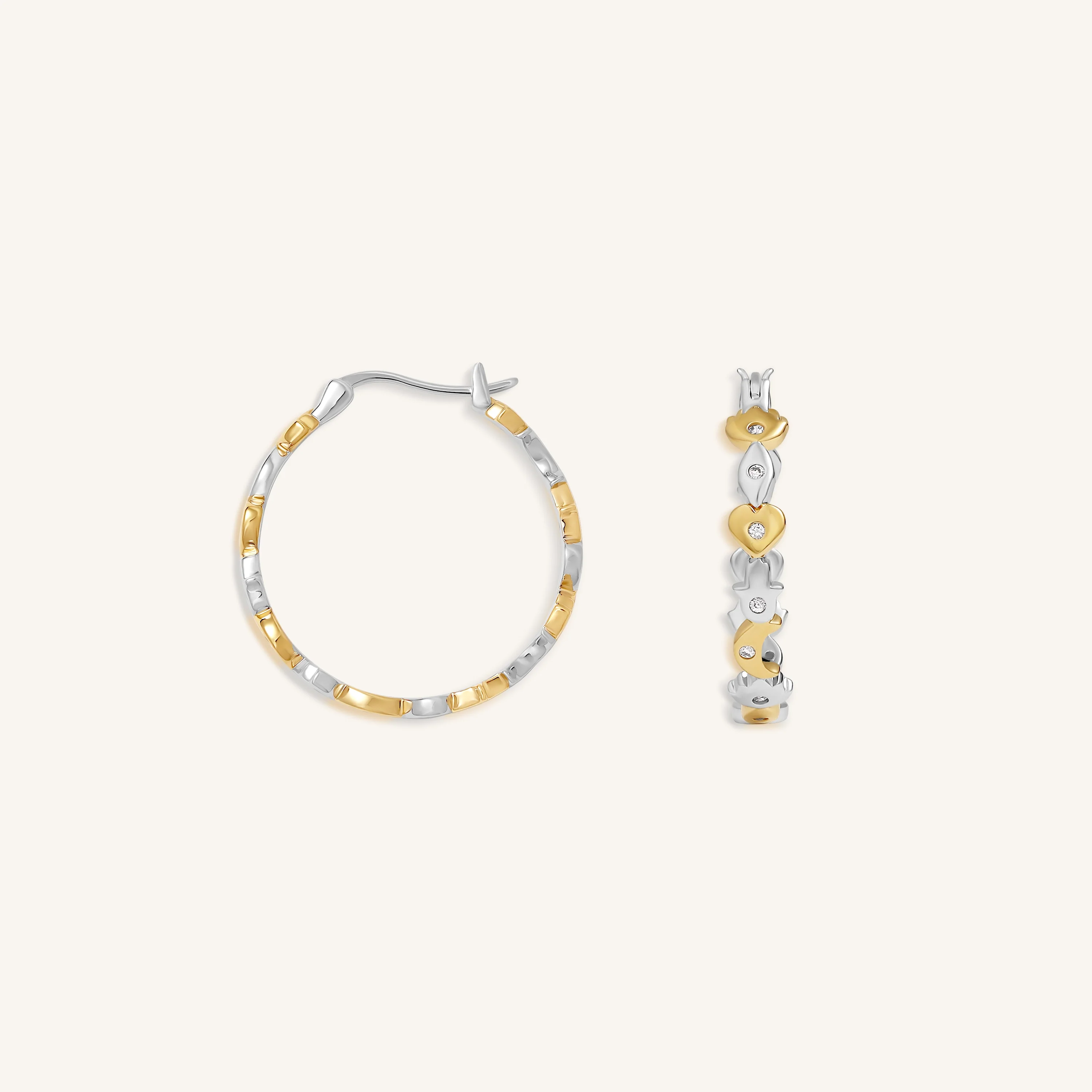 Guiding Light Multi-Charm Gold Hoop Earrings - Image 3