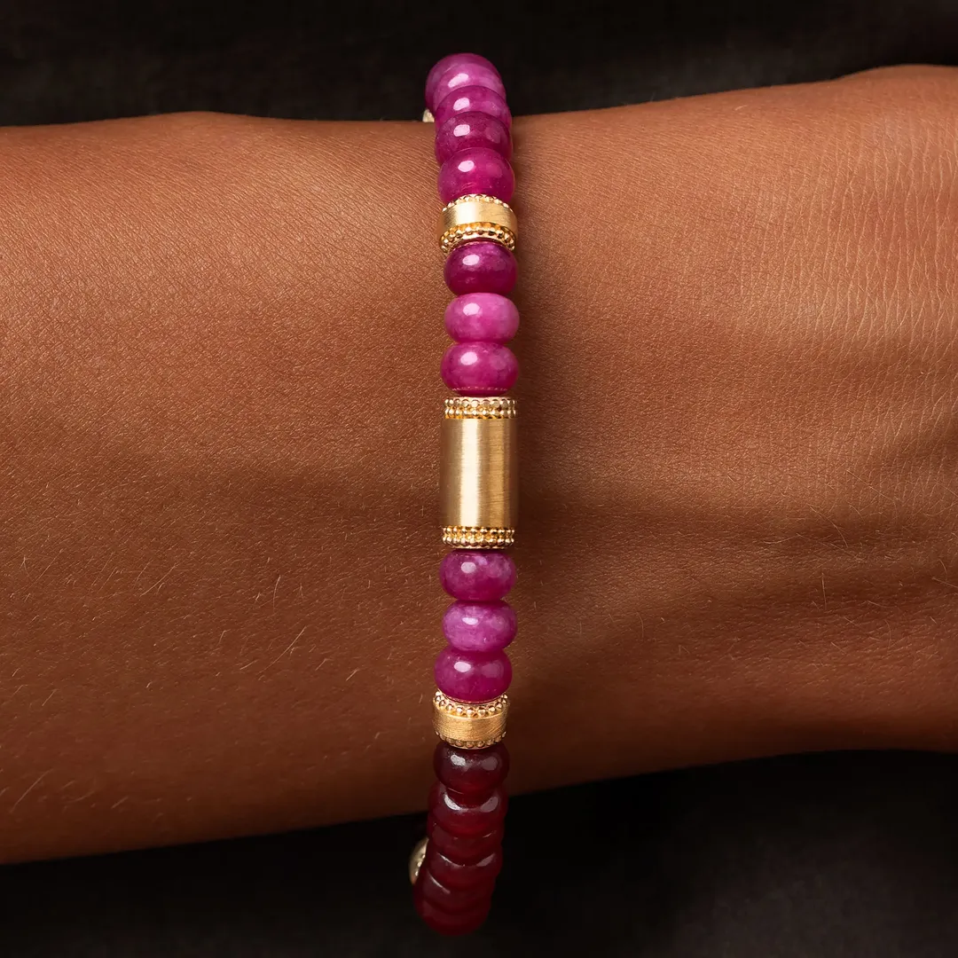 Harmonized Flow Garnet & Rhodolite Gold Bracelet - Image 2