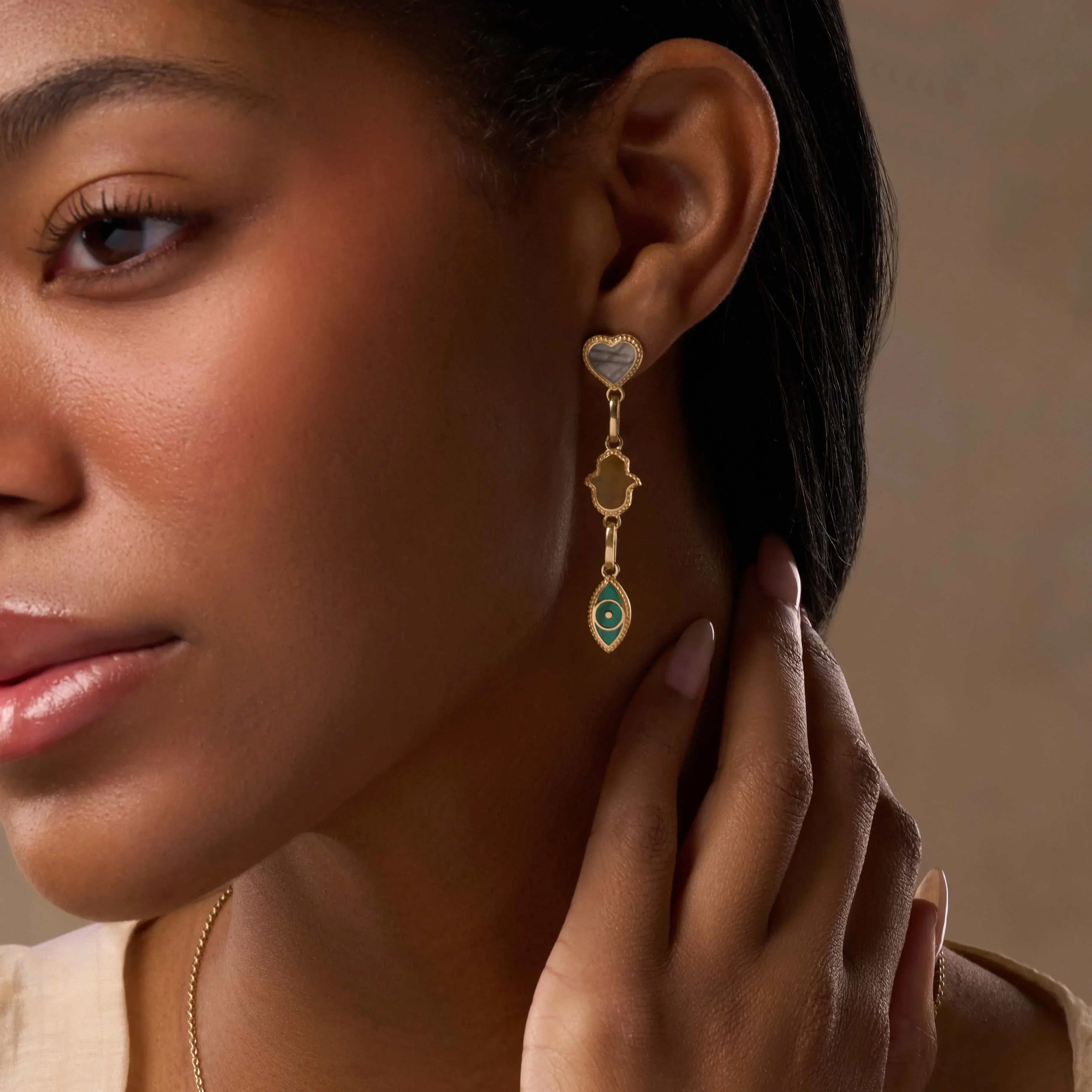 Heart’s Desire Multi-Symbol & Multi-Stone Earrings - Image 2