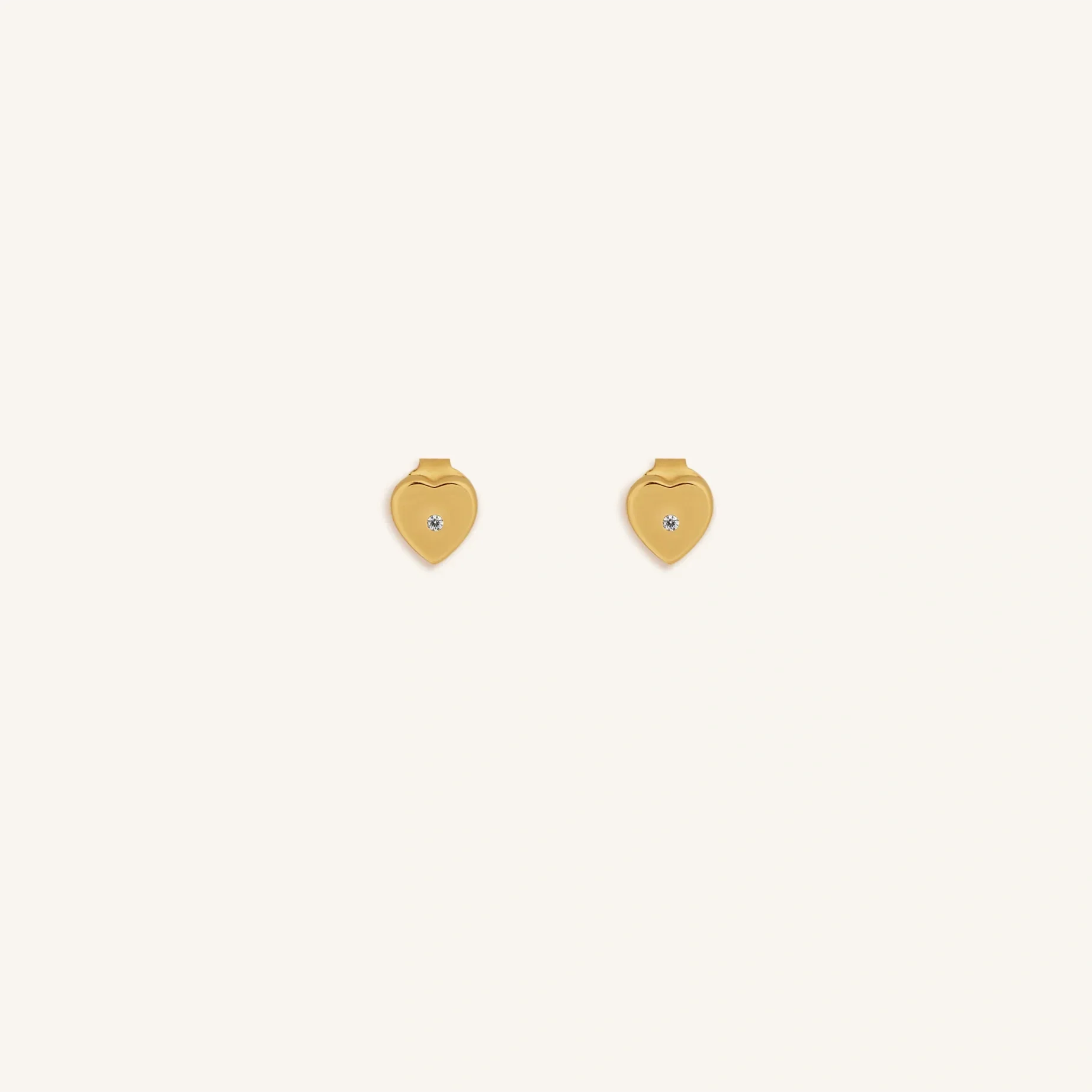 Heart’s Triumph Diamond Gold Heart Earrings