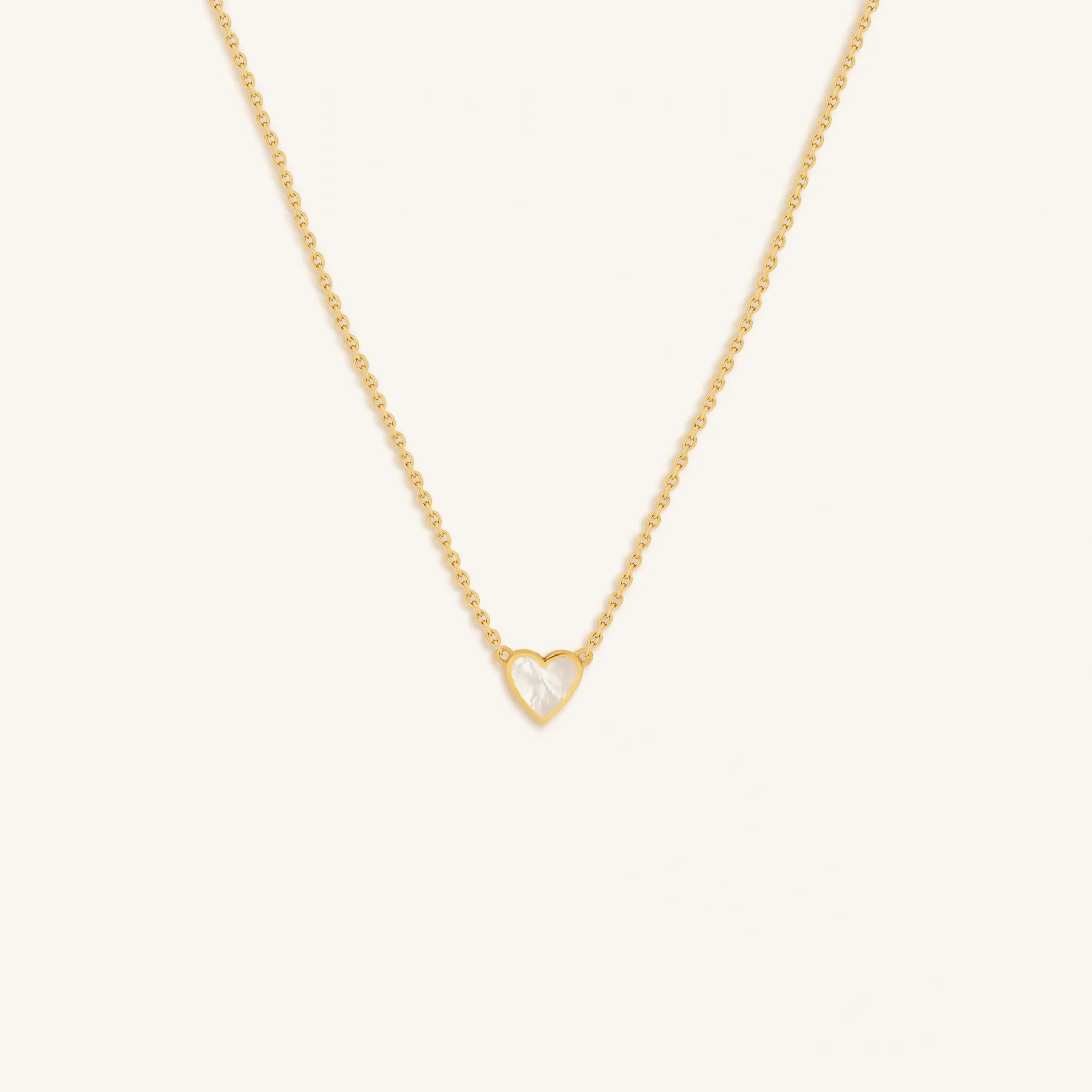 Heartfelt Abundance Mother of Pearl Heart Gold Necklace