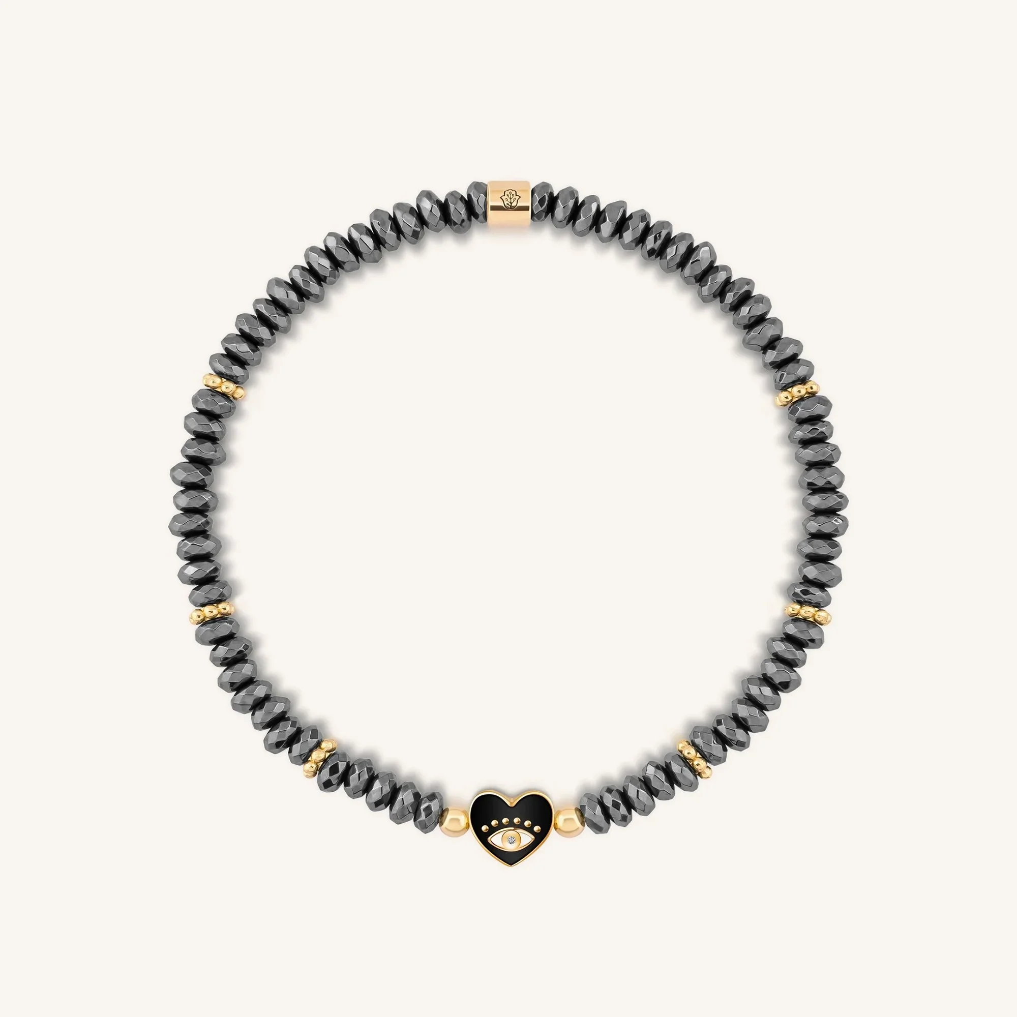 Heartfelt Gaze - Evil Eye Heart Hematite Bracelet
