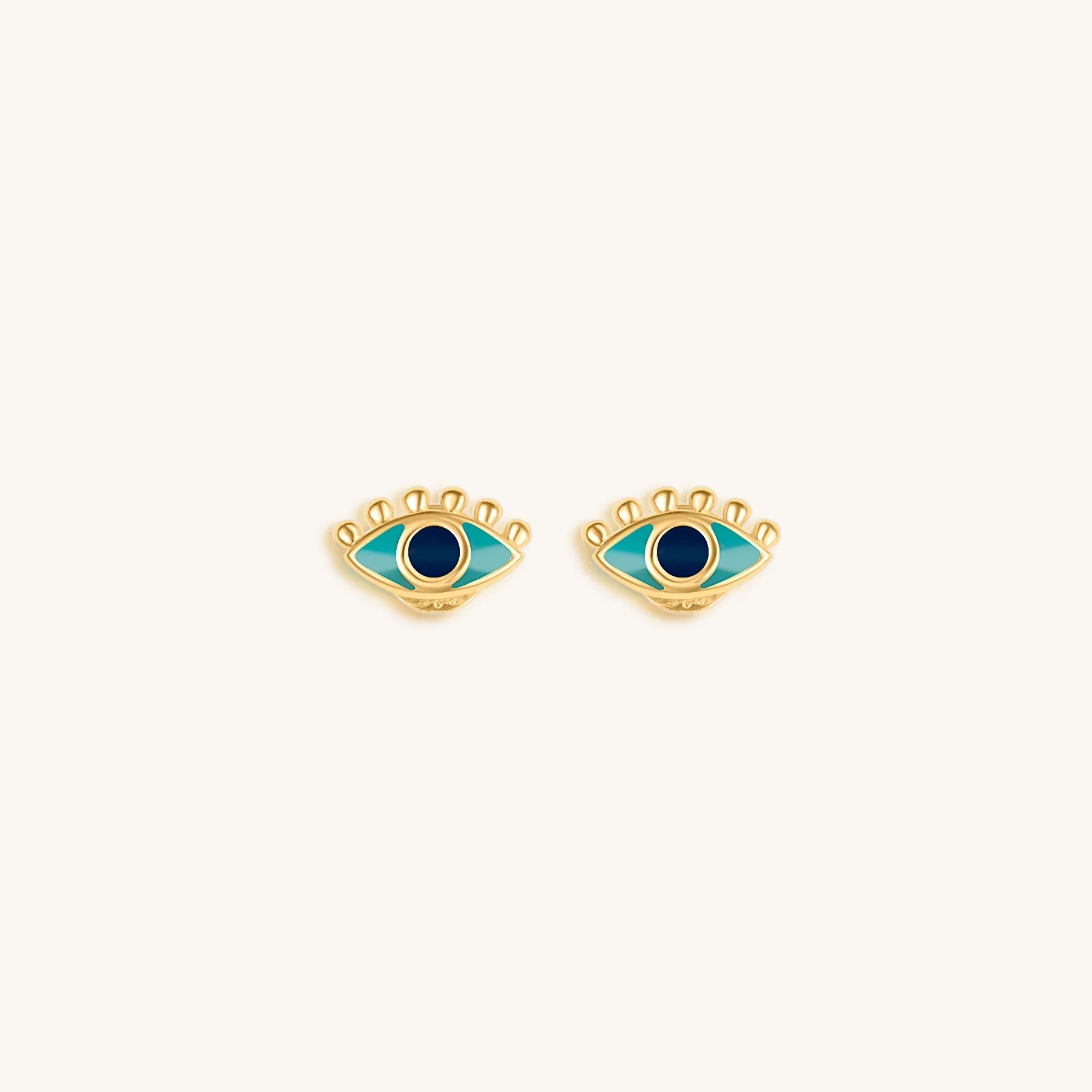 Highest Frequency - Blue Enamel Evil Eye Stud Earrings