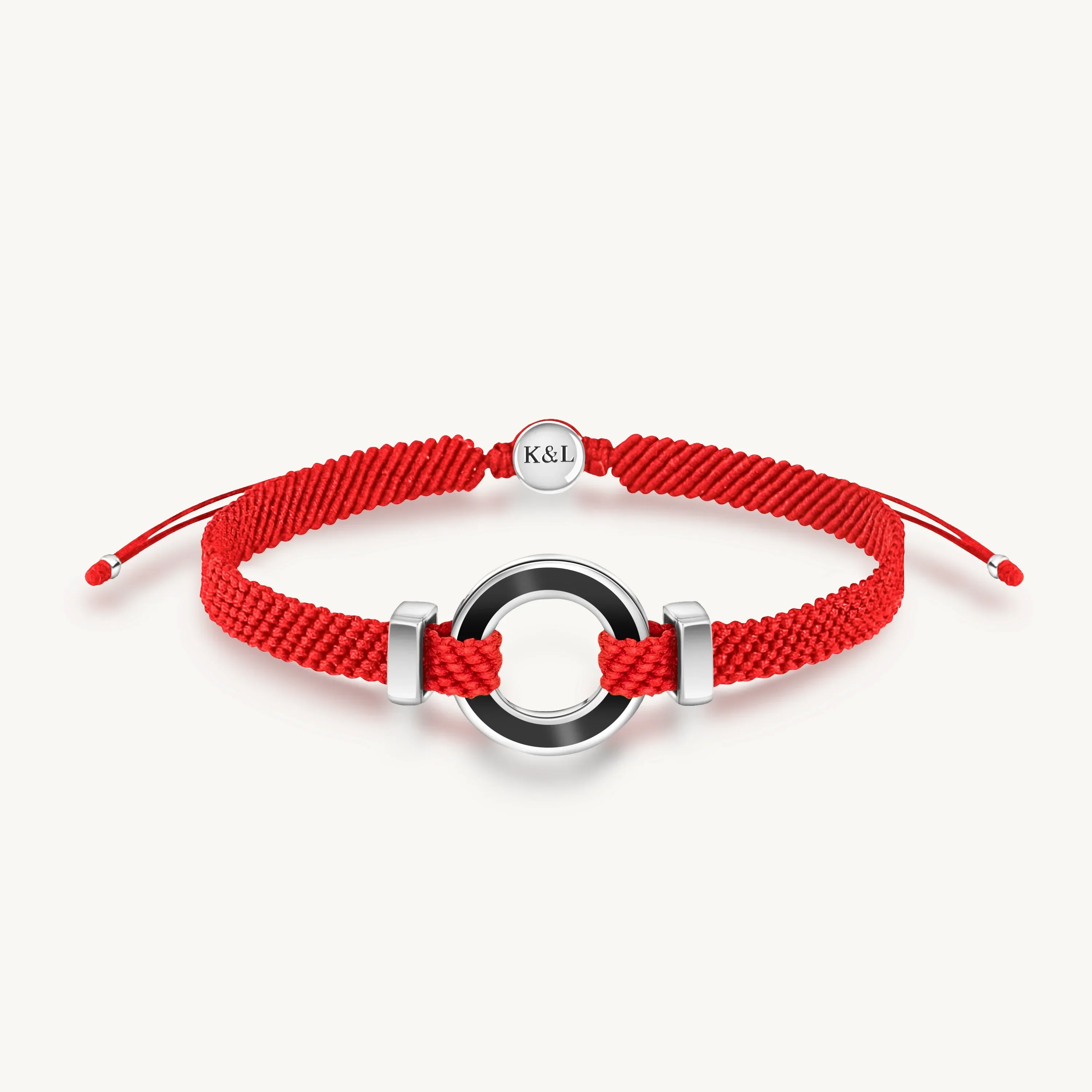 Hopeful Intuition Black Onyx Karma Circle Red String Bracelet - Image 2