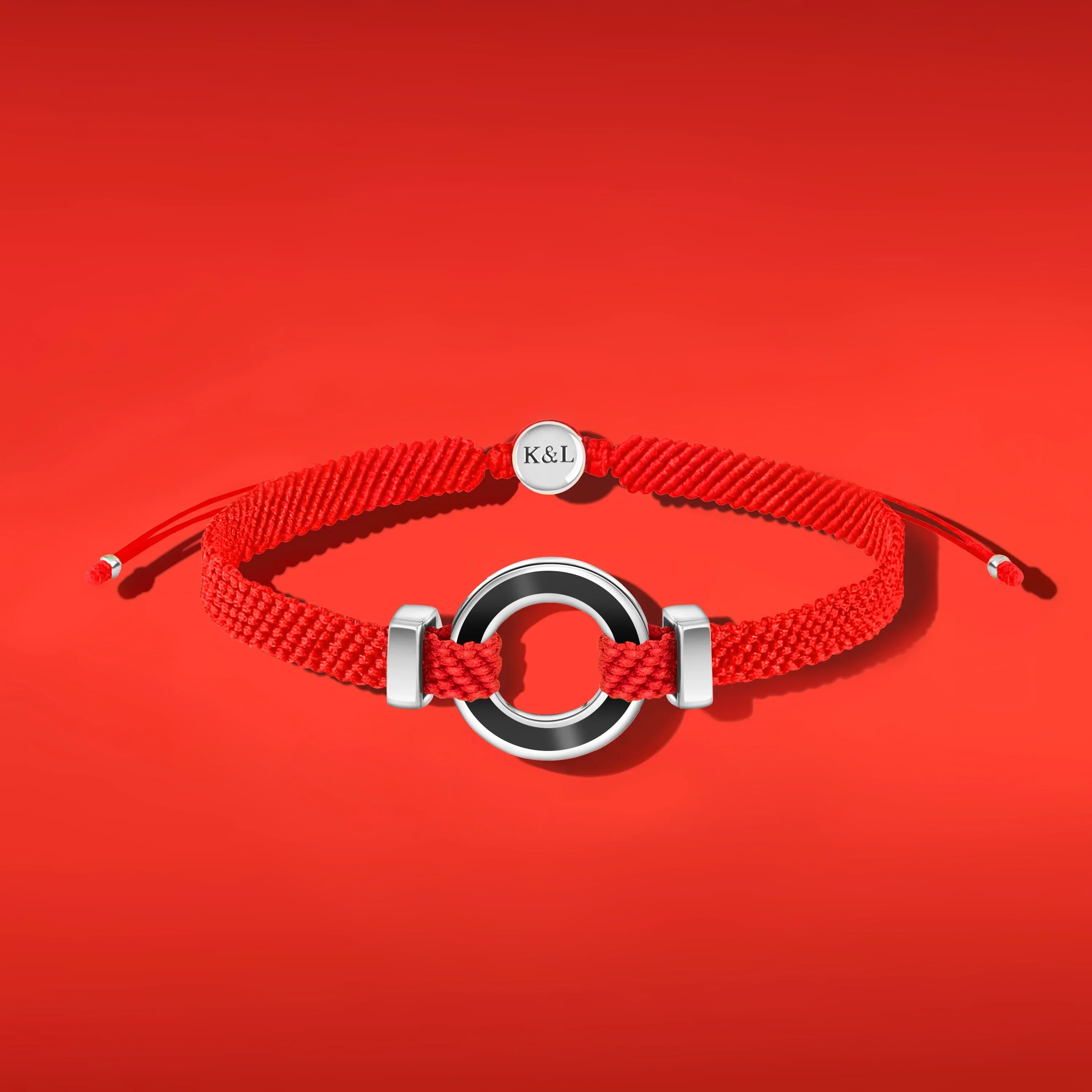 Hopeful Intuition Black Onyx Karma Circle Red String Bracelet - Image 6