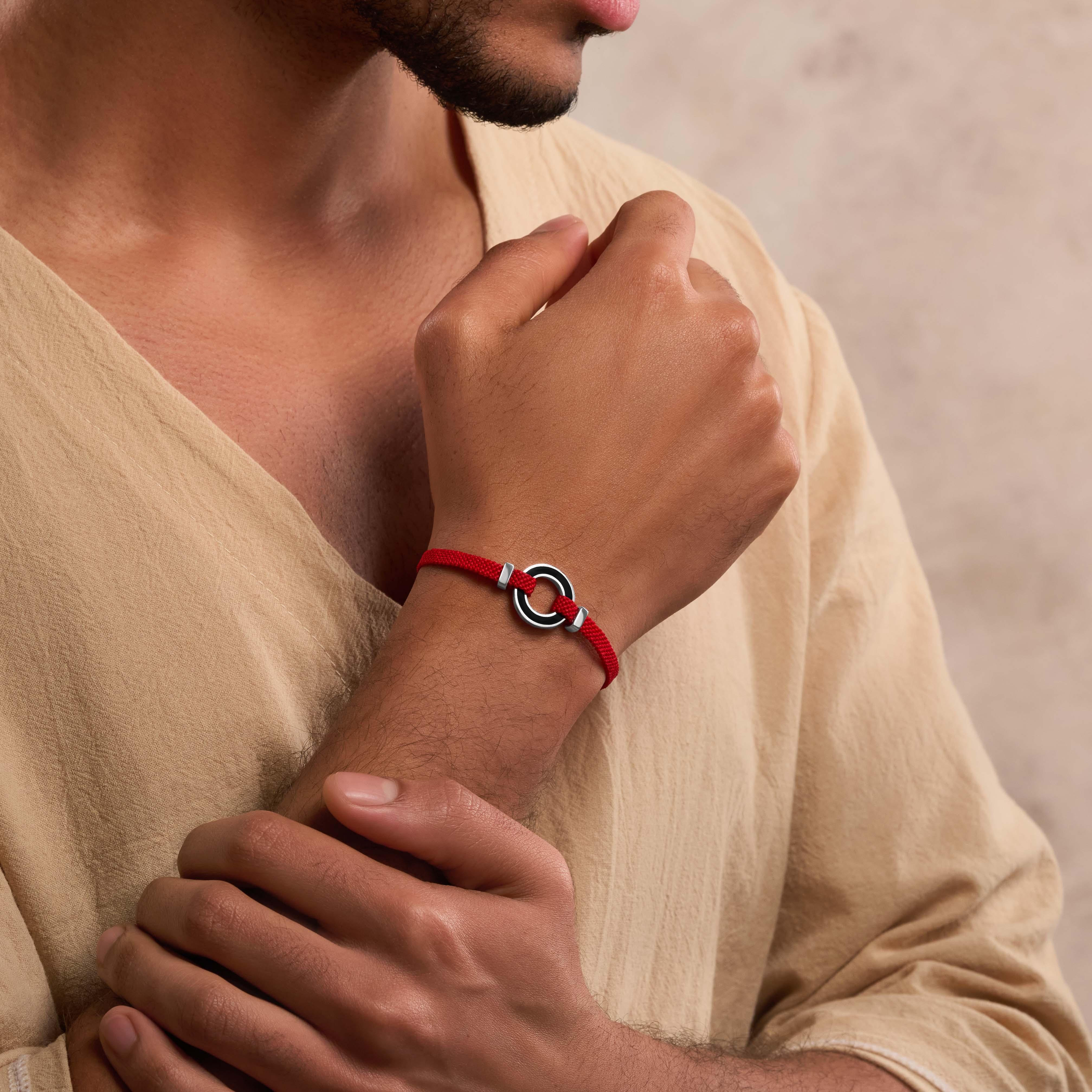 Hopeful Intuition Black Onyx Karma Circle Red String Bracelet - Image 7