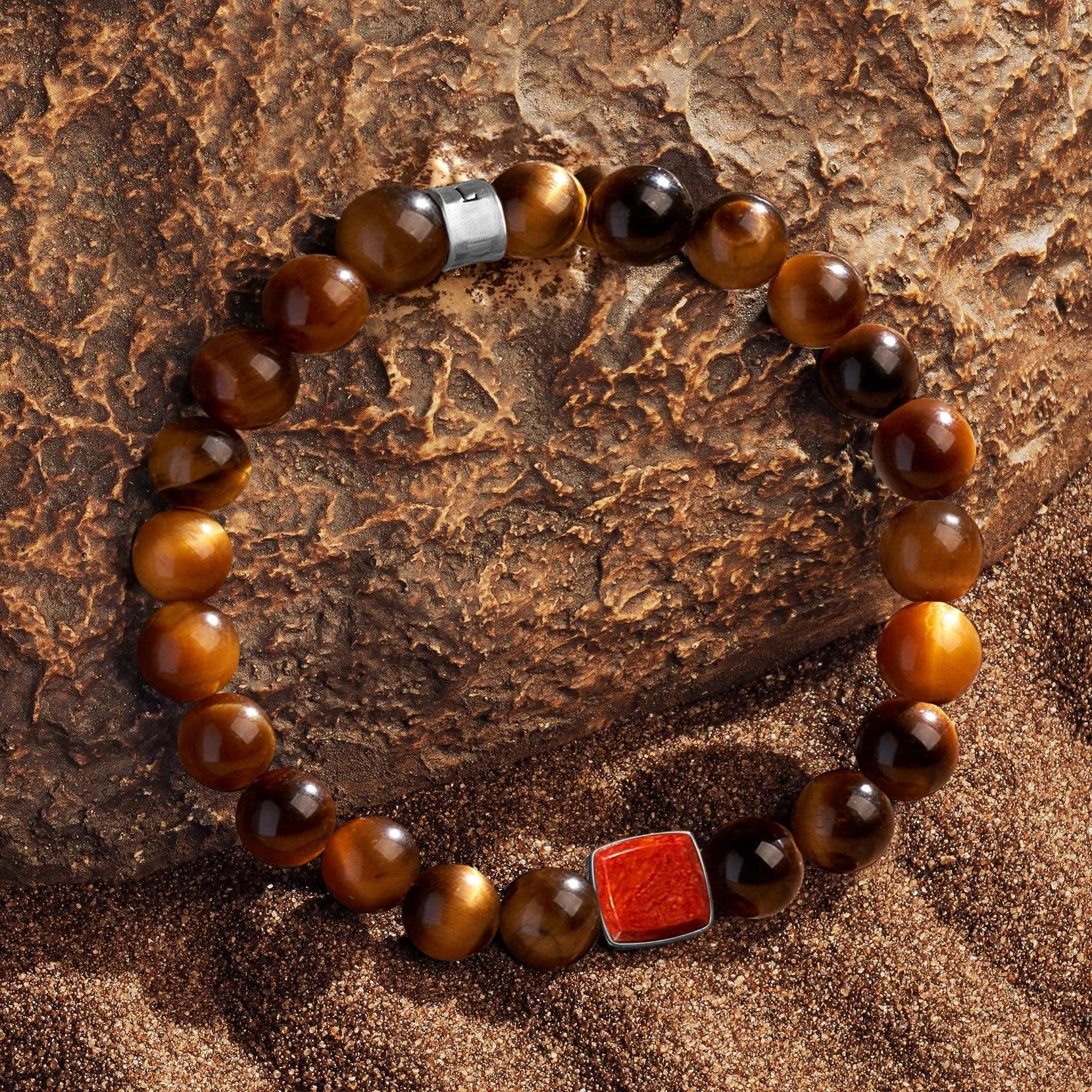 Impeccable Spirit Wood Coral Charm Silver Bracelet