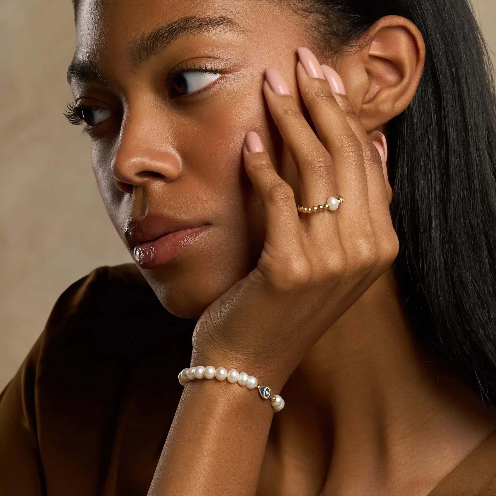 Infinite Blessings Pearl Stretch Ring - Image 2