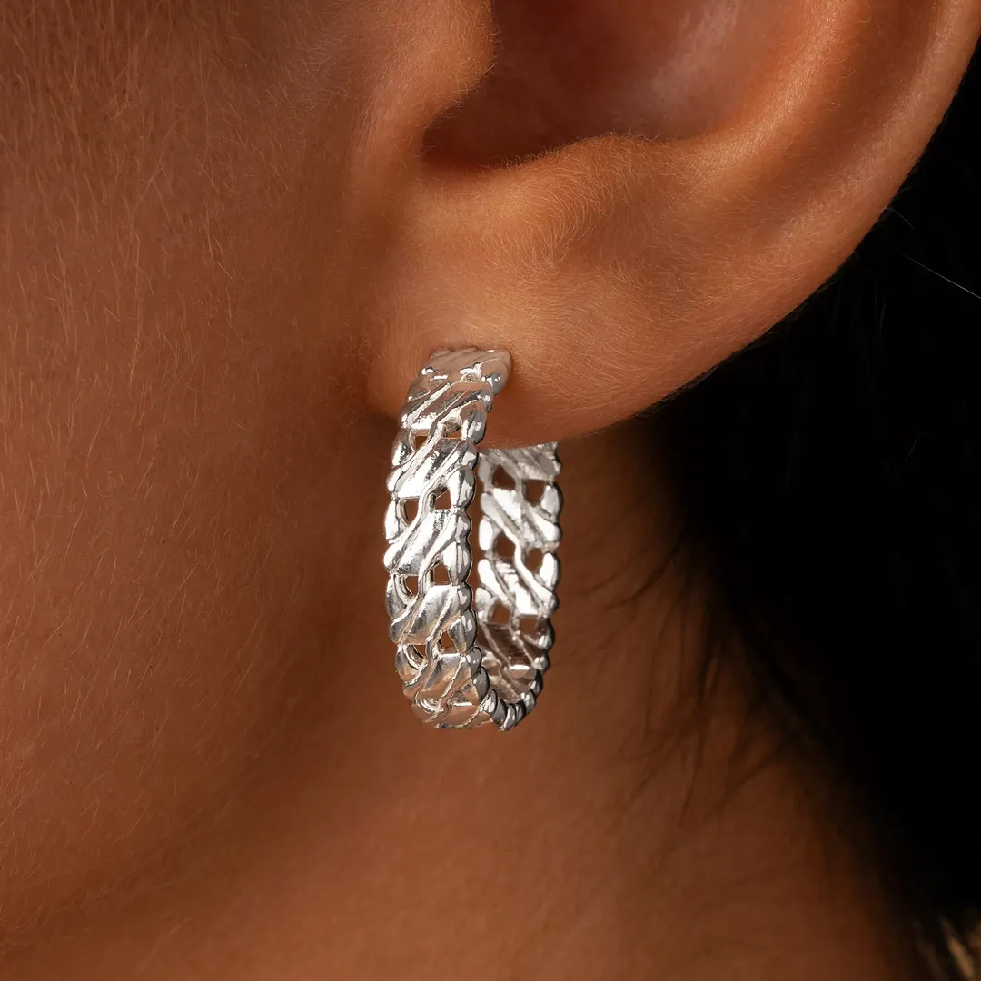 Infinite Energy Silver Hoop Earrings - Image 2