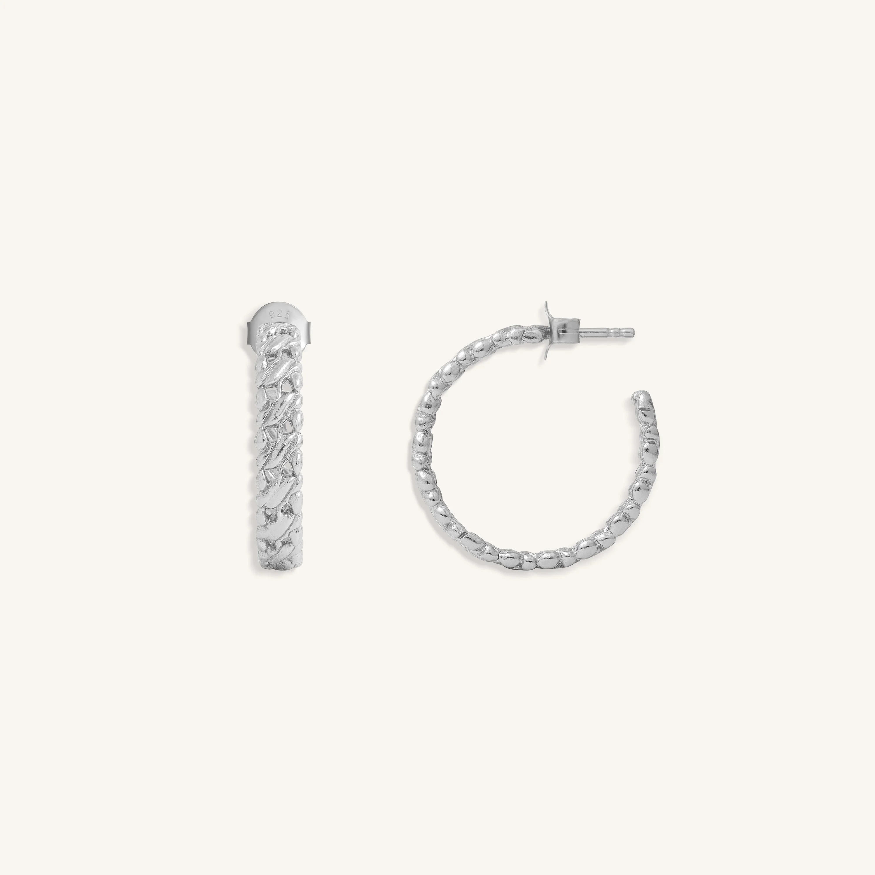 Infinite Energy Silver Hoop Earrings - Image 3