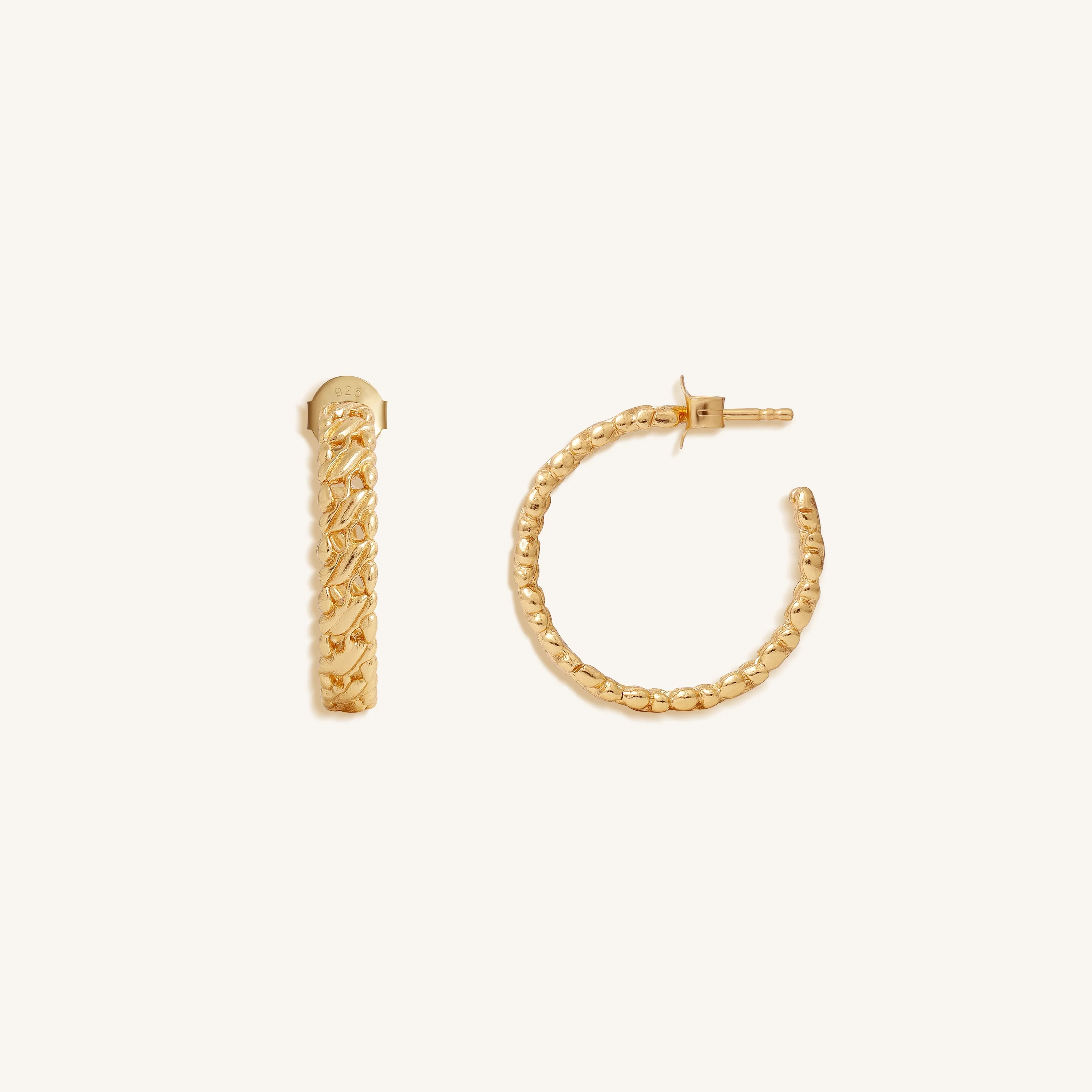 Infinite Golden Flow Hoop Earrings - Image 3