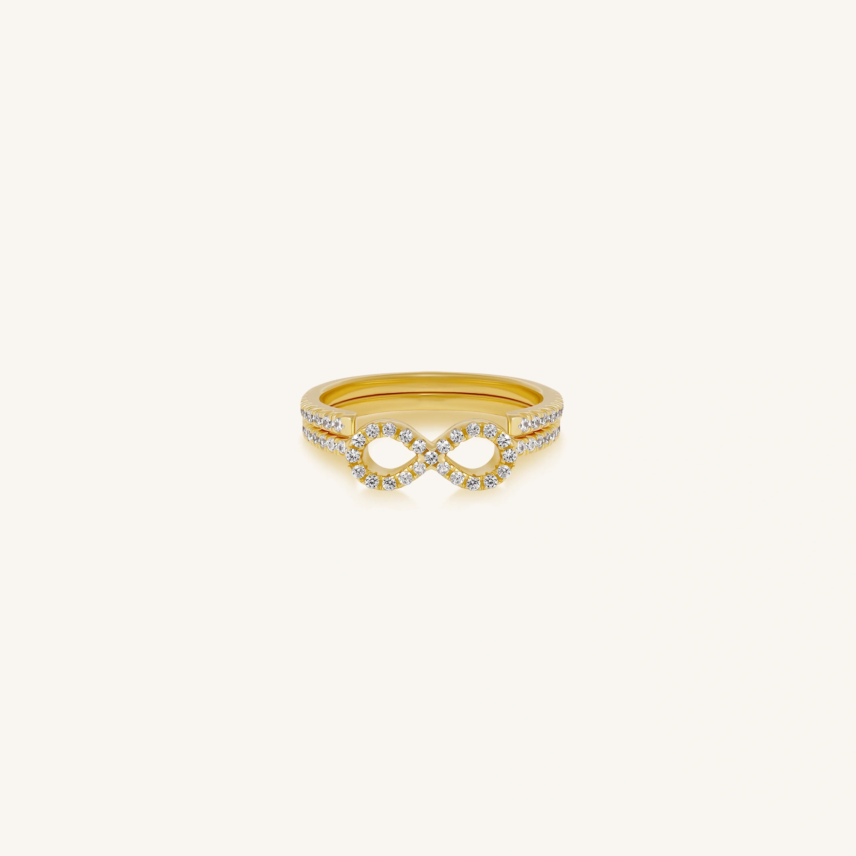 Infinite Harmony Dainty Gold Stack Ring - Image 3