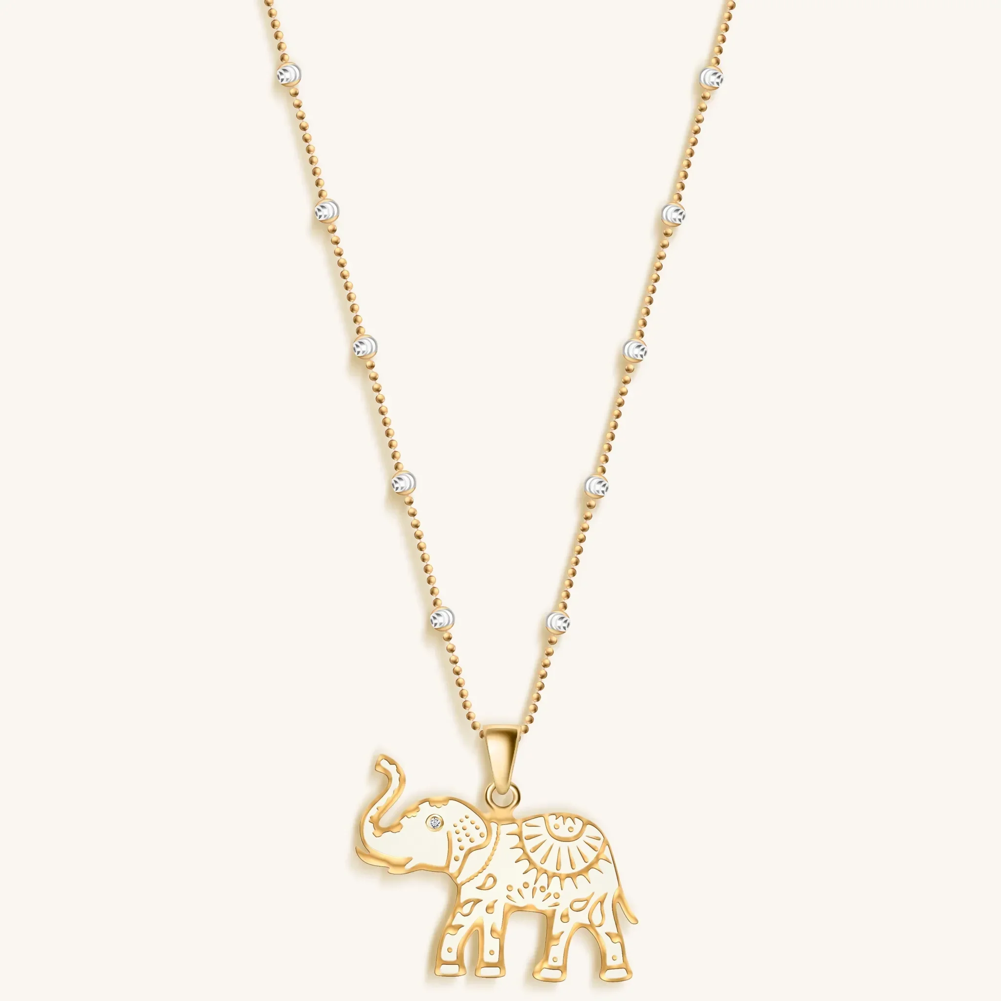 Infinite Wisdom - Gold Plated Elephant Pendant Necklace - Image 3