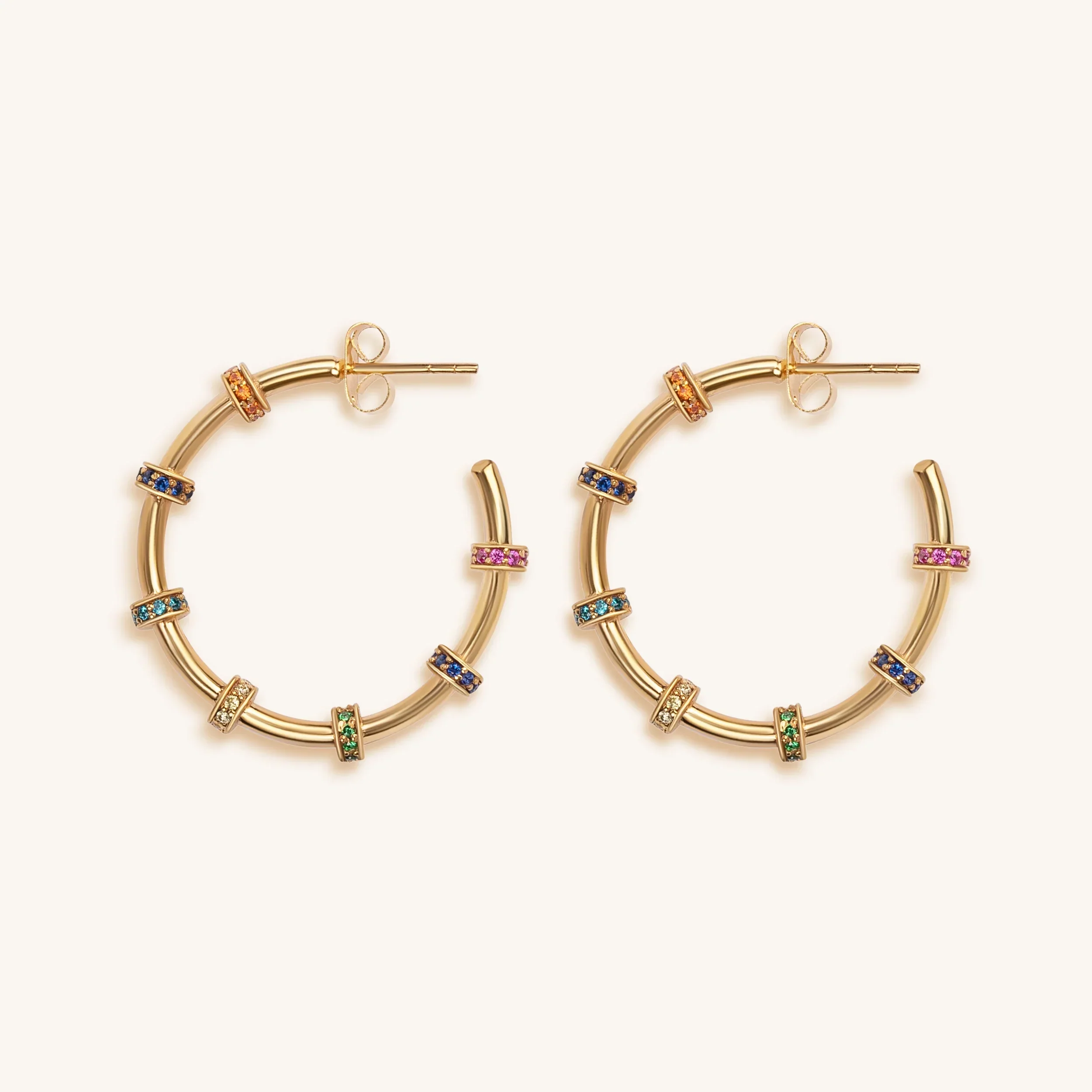 Inner Balance - Multicolor Chakra Hoop Earrings - Image 3