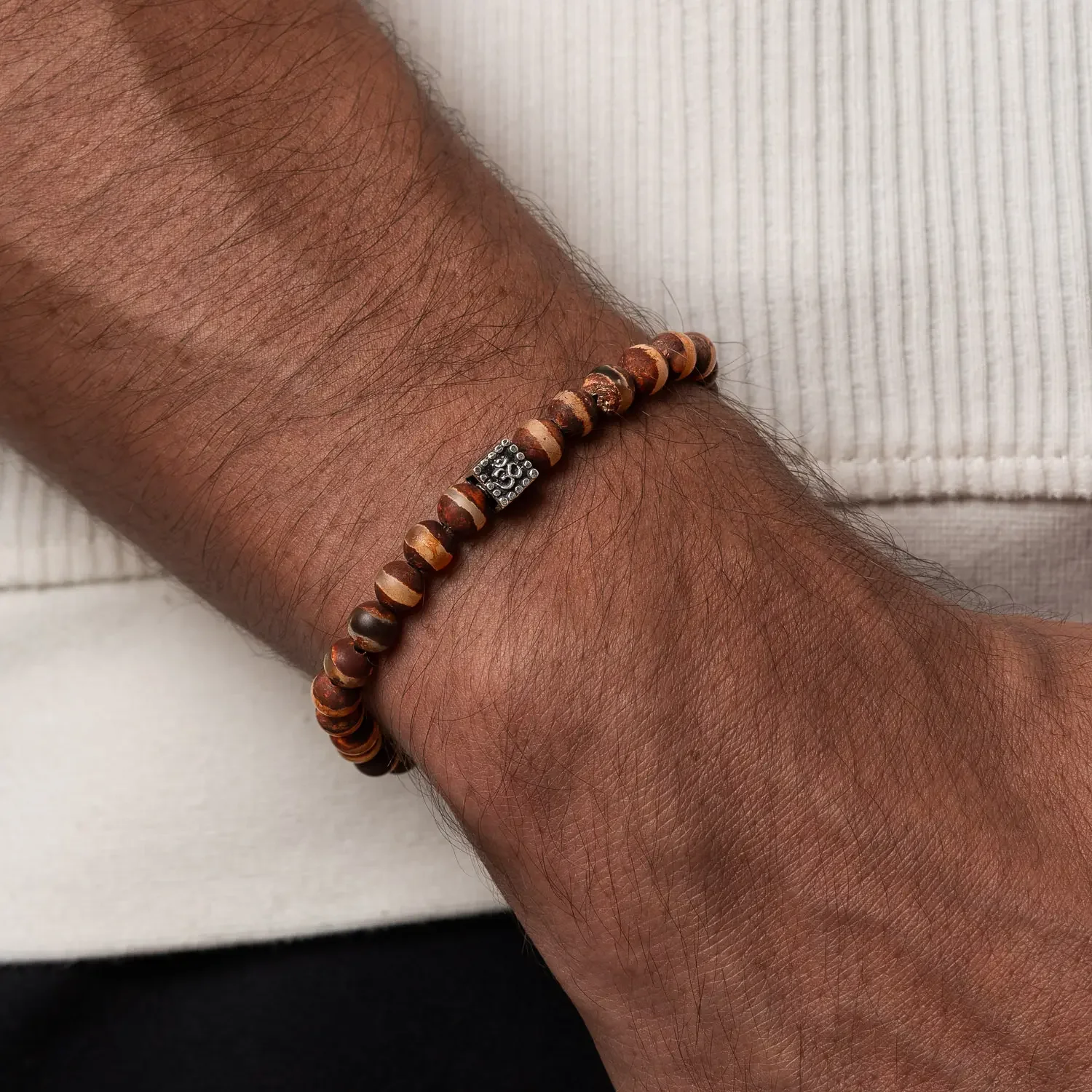 Inner Calm Tibetan Bead Om Bracelet - Image 2