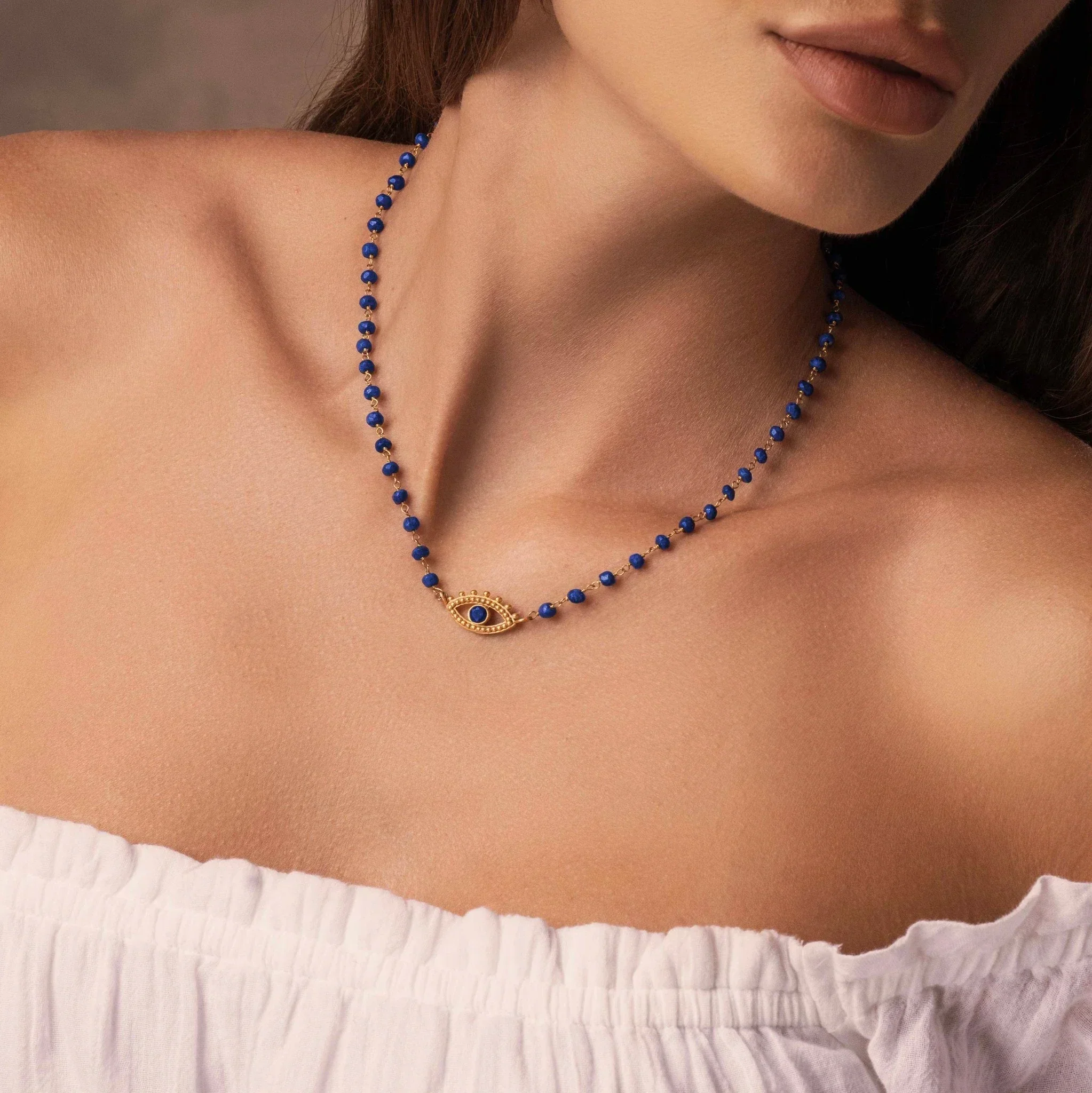 Inner Knowing - Lapis Evil Eye Necklace - Image 2