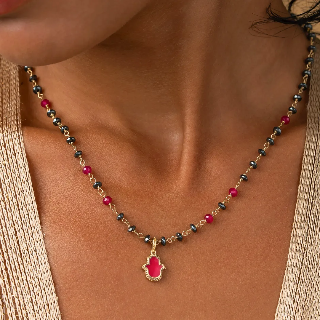 Inner Light Hamsa Gold Necklace - Image 2