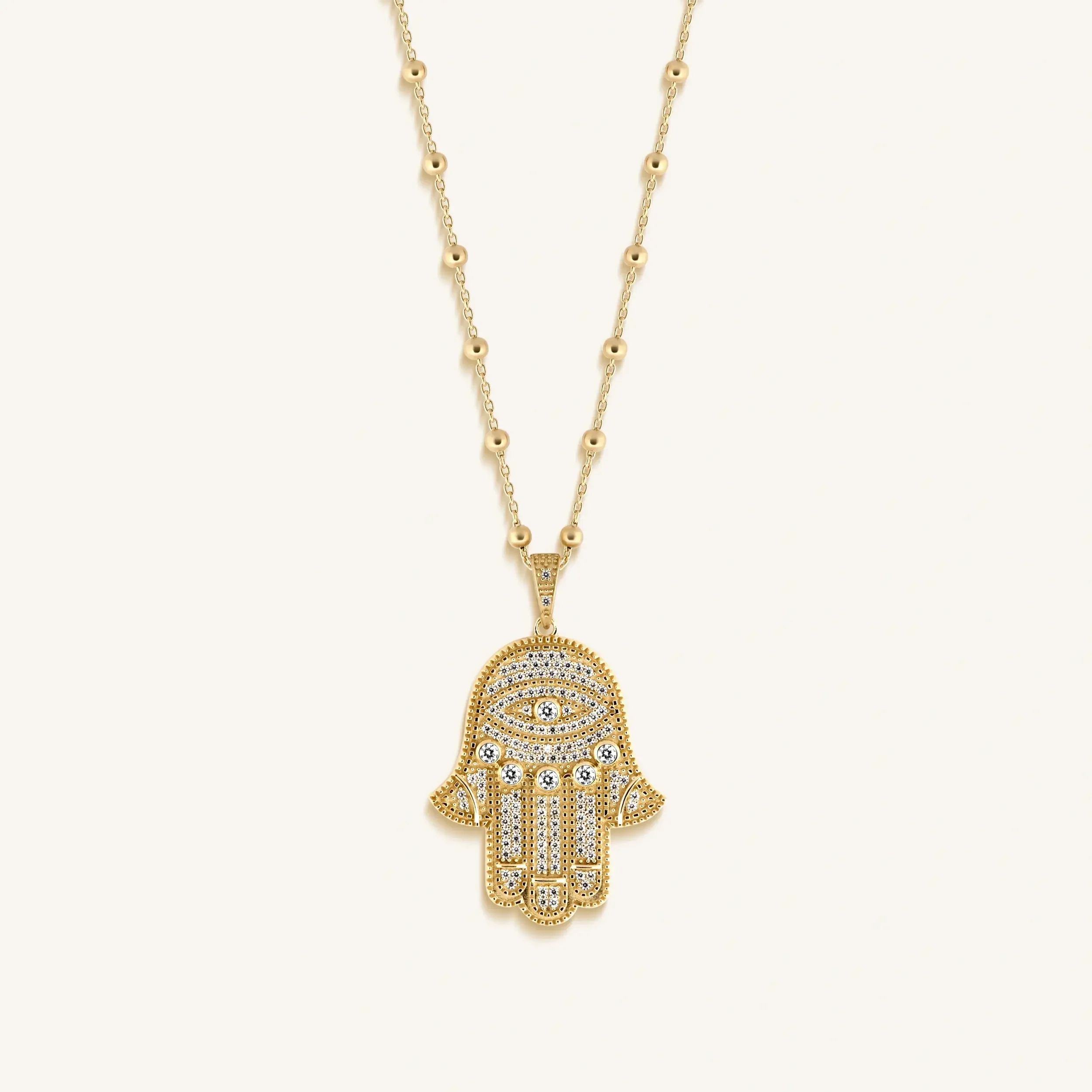 Inspired Action Gold Evil Eye & Hamsa Hand Necklace - Image 3