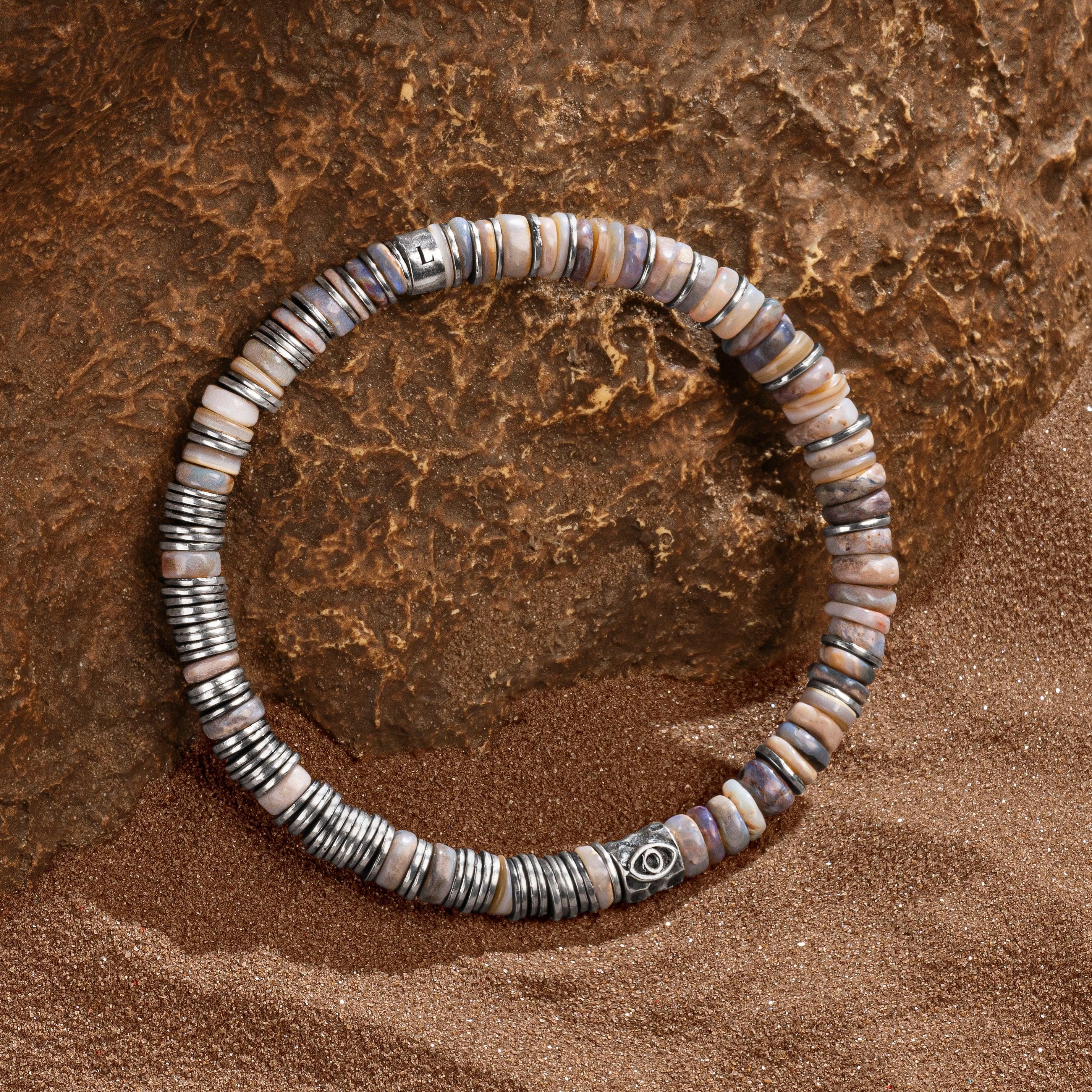 Inspired Creativity - Opal Evil Eye Heishi Bracelet