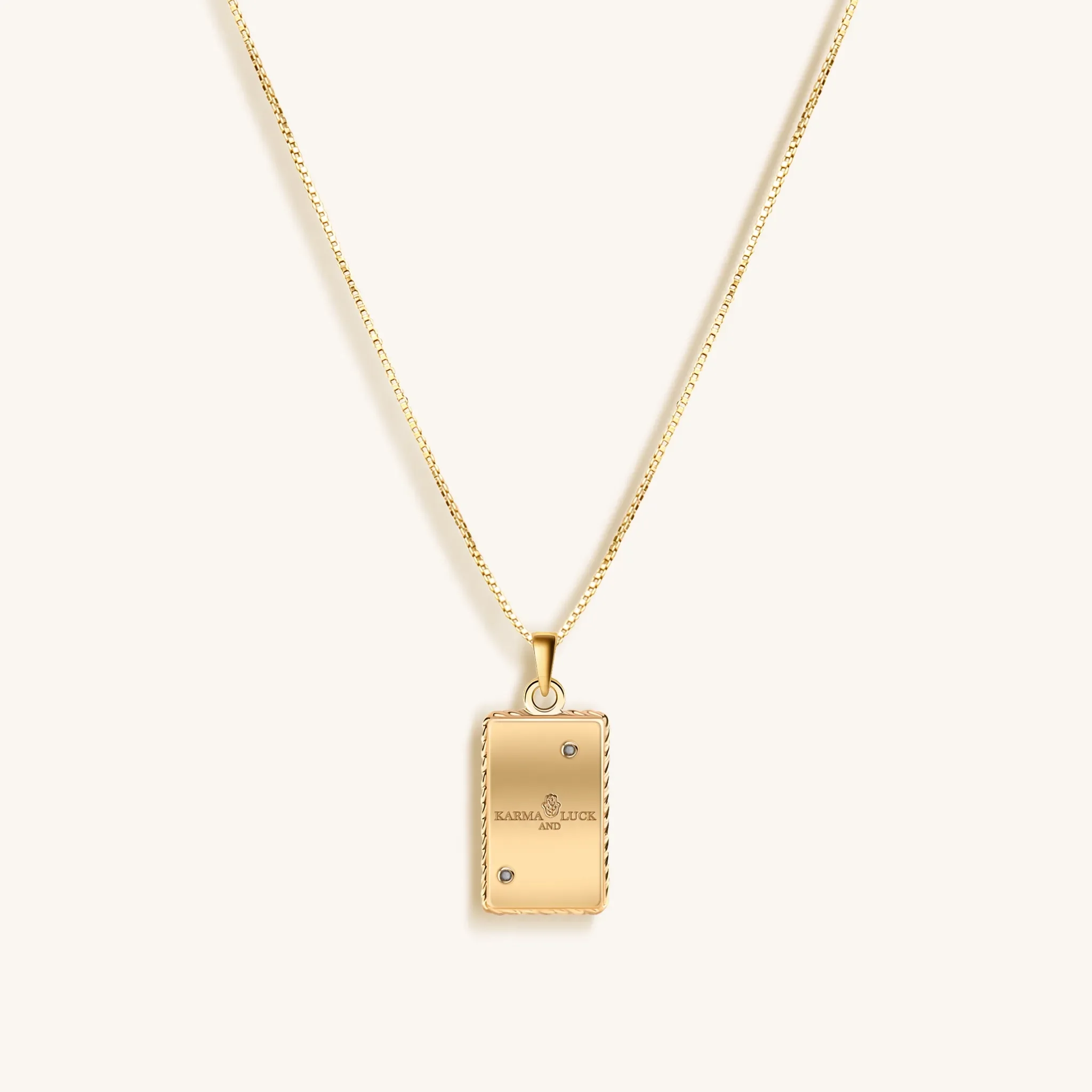 Intelligent Expression - White Enamel Aquarius Card Necklace - Image 4